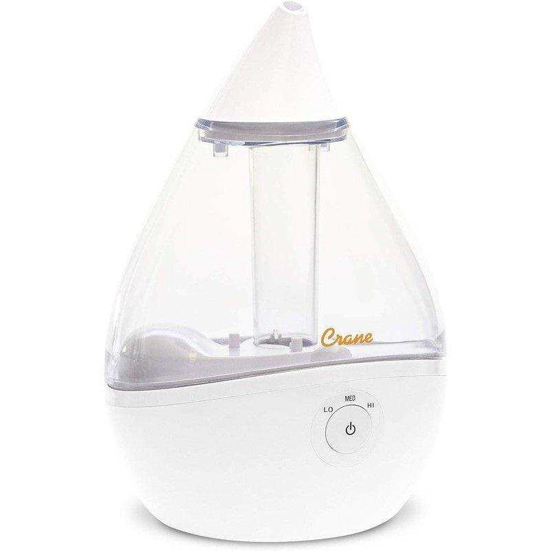 Crane Droplet Ultrasonic Cool Mist Humidifier Clear/White - 0.5 Gallon