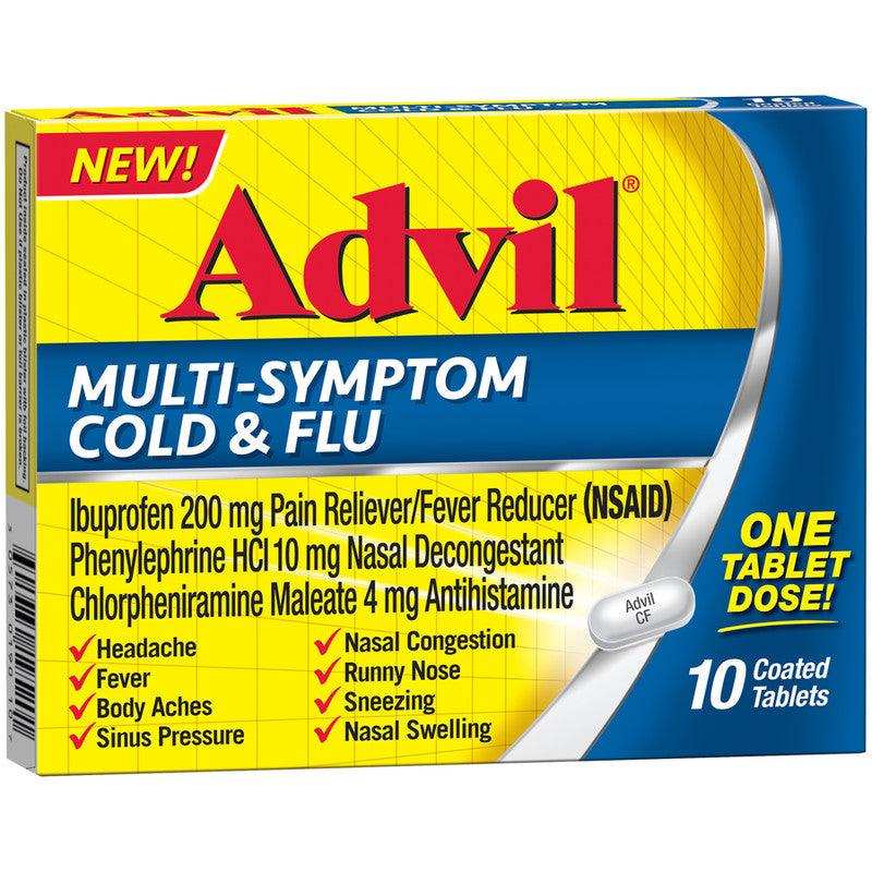 Advil Multi-Symptom Cold and Flu Pain Reliever Tablets - 10 Count - Shop Home Med