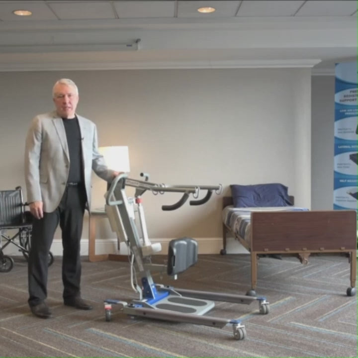 Load video: Universal Knee Strap Brace for Sit to Stand Patient Transfer Lift Sling