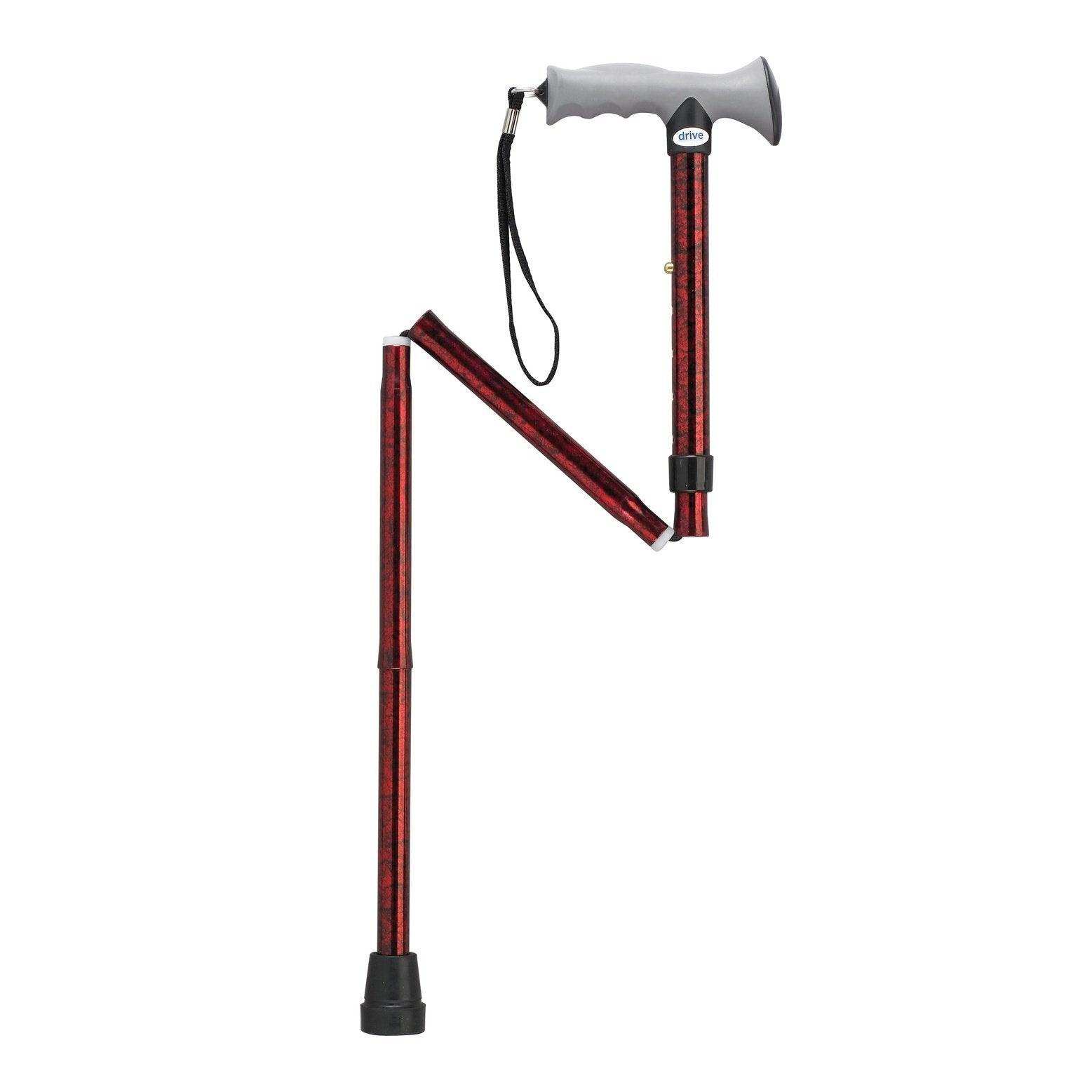 Adjustable Lightweight Folding Cane with Gel Hand Grip - Shop Home Med