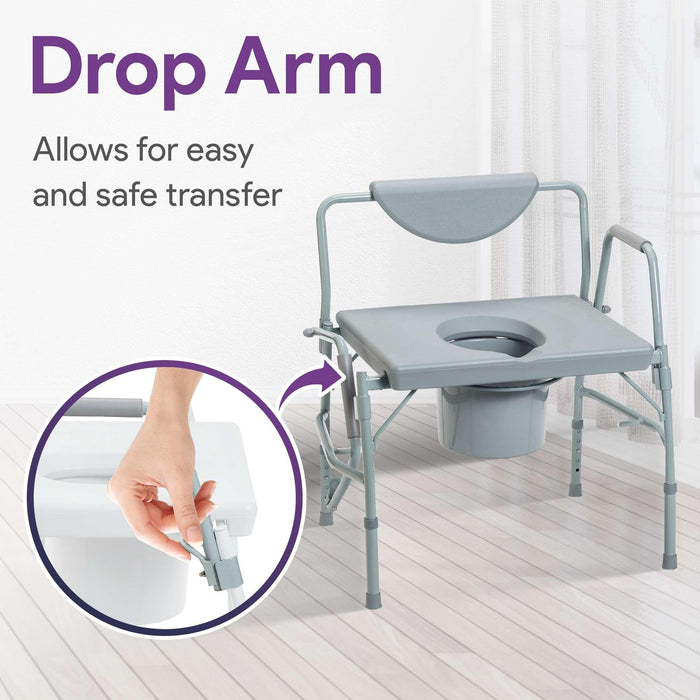 Bariatric Drop Arm Commode 1000lb - Shop Home Med