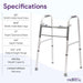 Bariatric Silver Folding Steel Walker without Wheels - 500 lbs Capacity - Shop Home Med