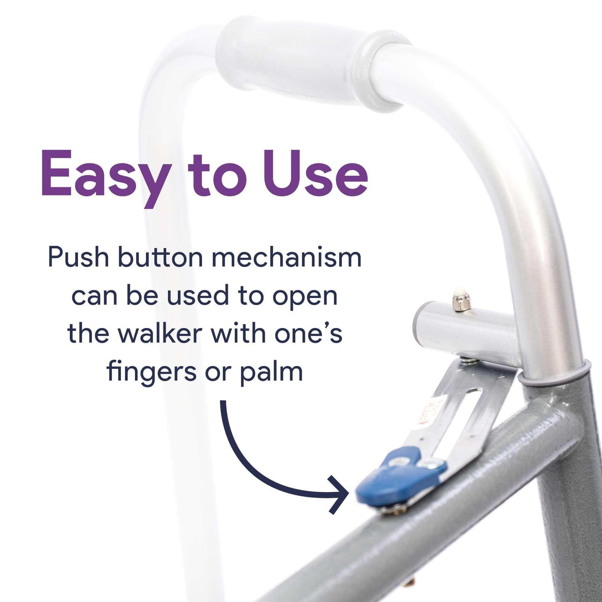 Bariatric Silver Folding Steel Walker without Wheels - 500 lbs Capacity - Shop Home Med