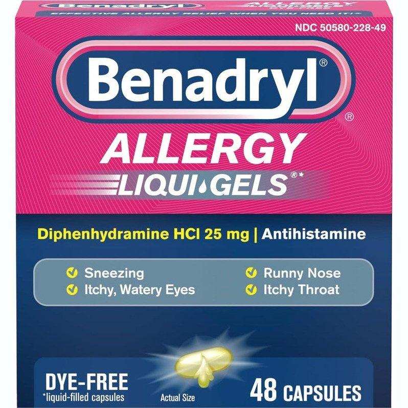 Benadryl Liqui-Gels Diphenhydramine Allergy and Sinus Treatment - 48 Capsules
