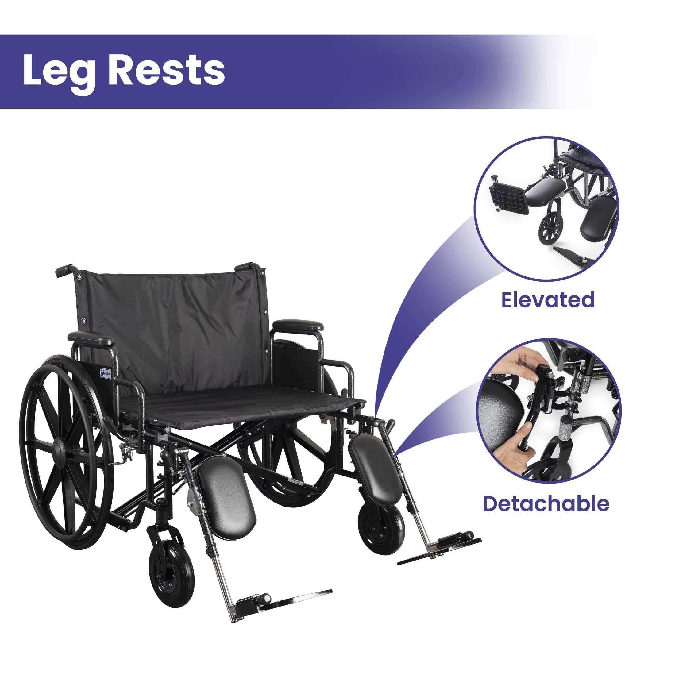 Medacure Ultra Wide Bariatric Wheelchair - 700 lb. Weight Capacity - Shop Home Med