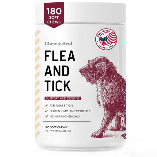 Chew + Heal Chewable Flea and Tick Prevention for Dogs - 180 Delicious Soft Chews - Shop Home Med
