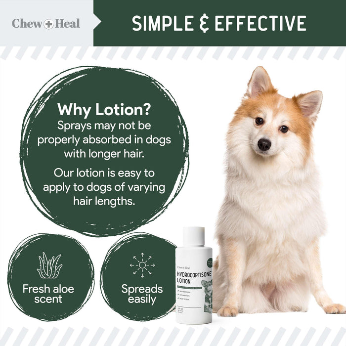Chew + Heal Hydrocortisone Lotion for Dogs - 4 oz Anti Itch Cream for Irritated Skin - Shop Home Med