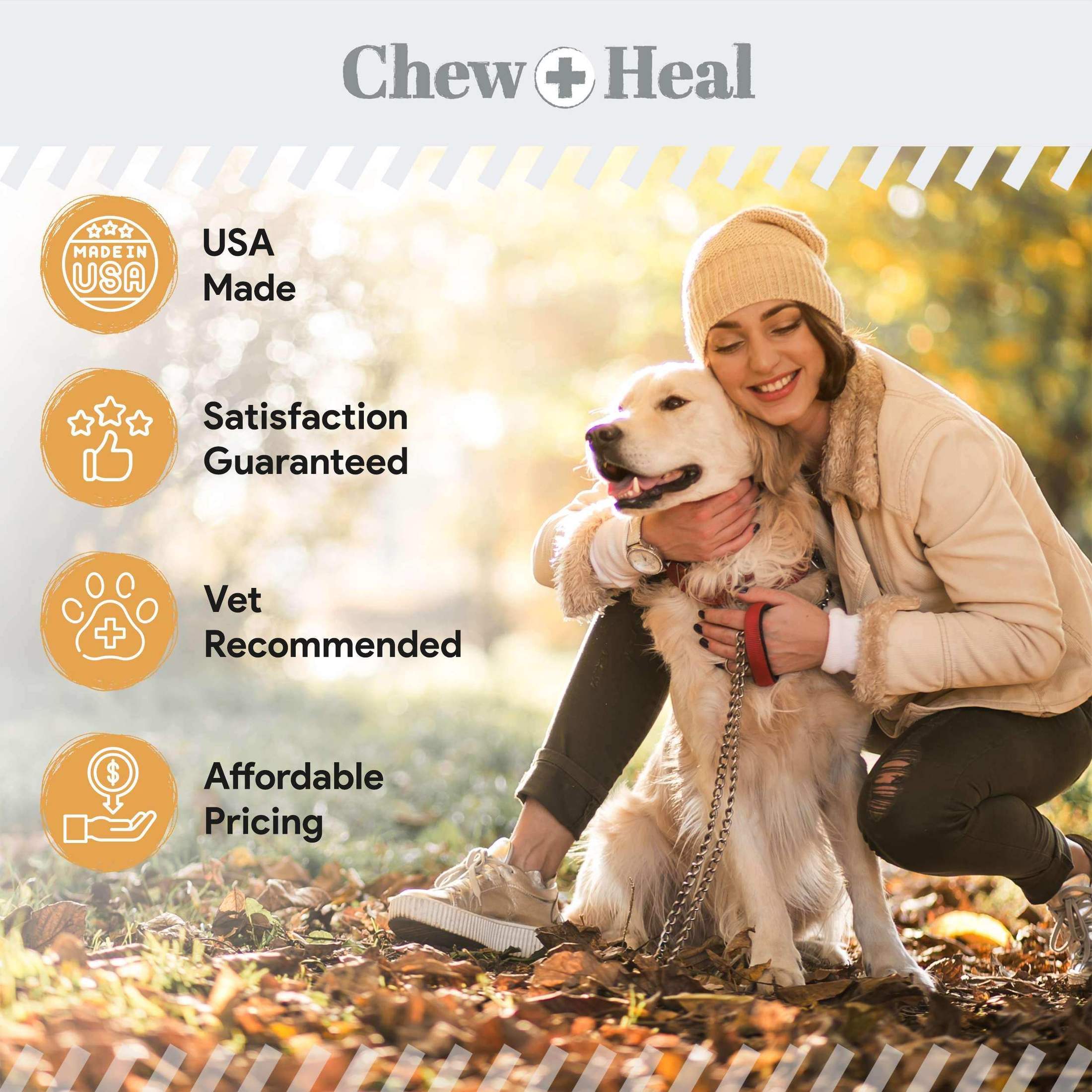 Chew + Heal Omega 3 Fish Oil for Dogs - 180 Softgel Supplements for Healthy Skin and Coat - Shop Home Med