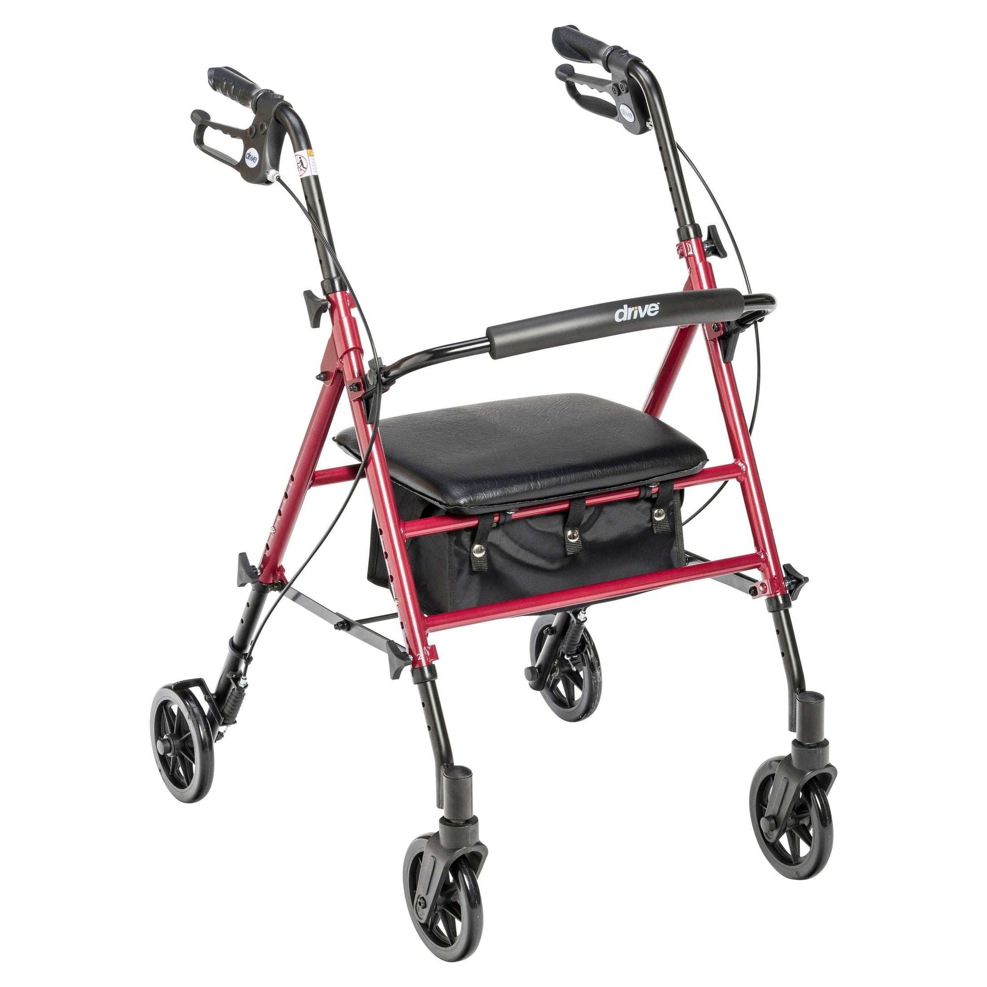 Drive Medical Adjustable Height Rollator Rolling Walker with 6" Wheels - Shop Home Med