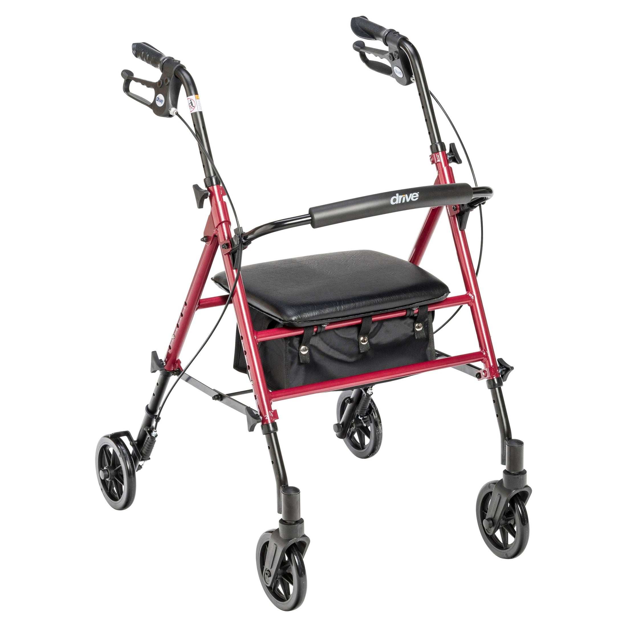 Drive Medical Adjustable Height Rollator Rolling Walker with 6" Wheels - Shop Home Med