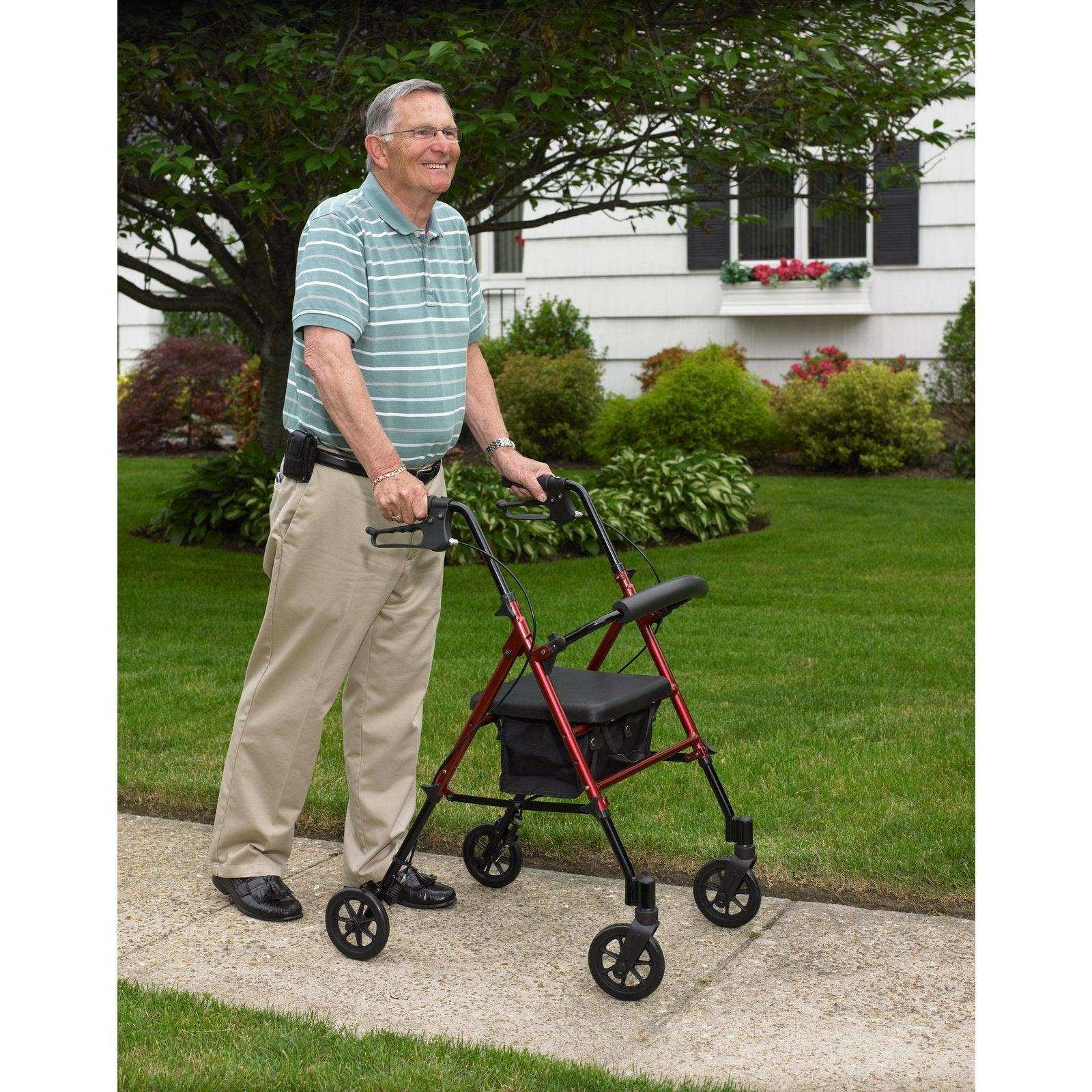 Drive Medical Adjustable Height Rollator Rolling Walker with 6" Wheels - Shop Home Med