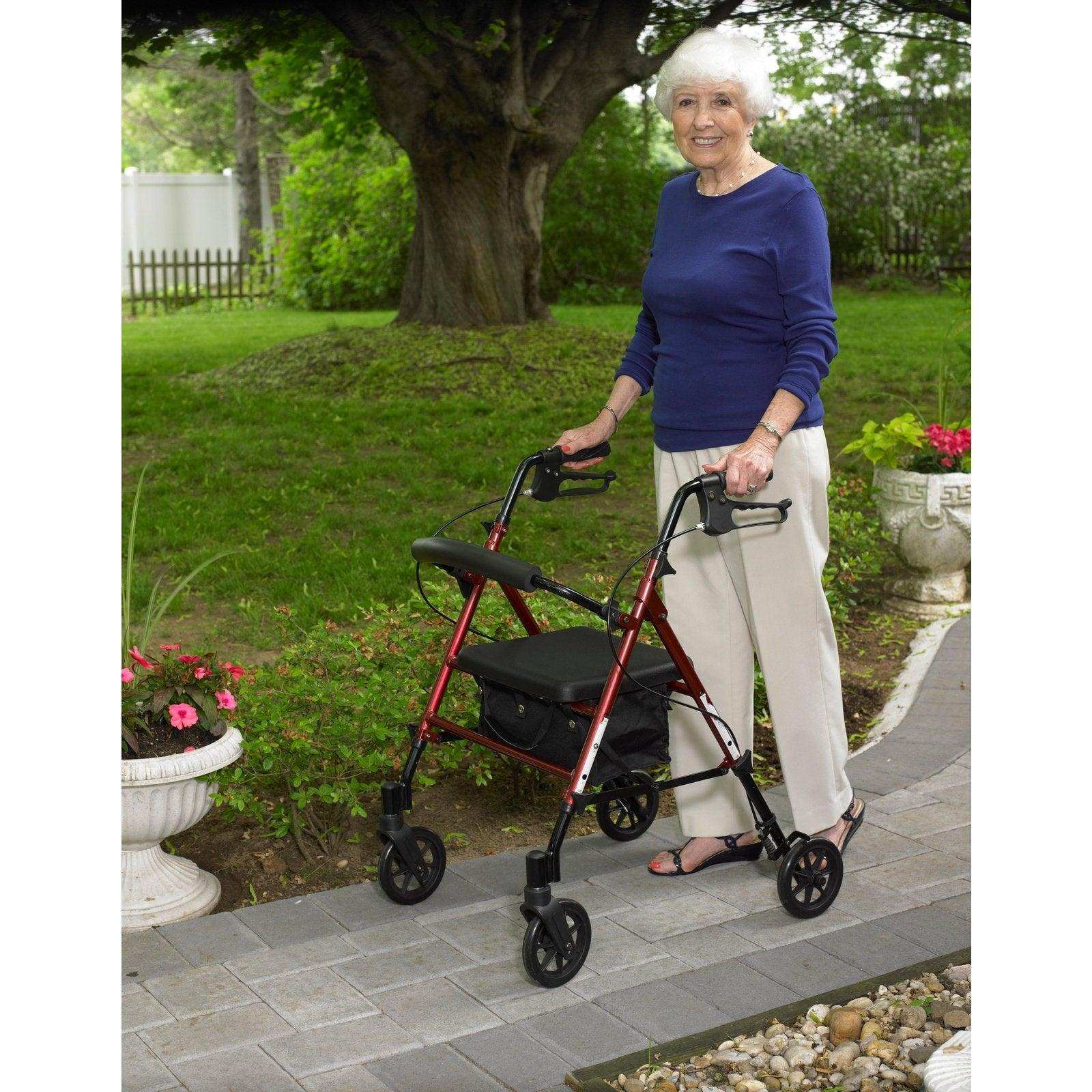 Drive Medical Adjustable Height Rollator Rolling Walker with 6" Wheels - Shop Home Med
