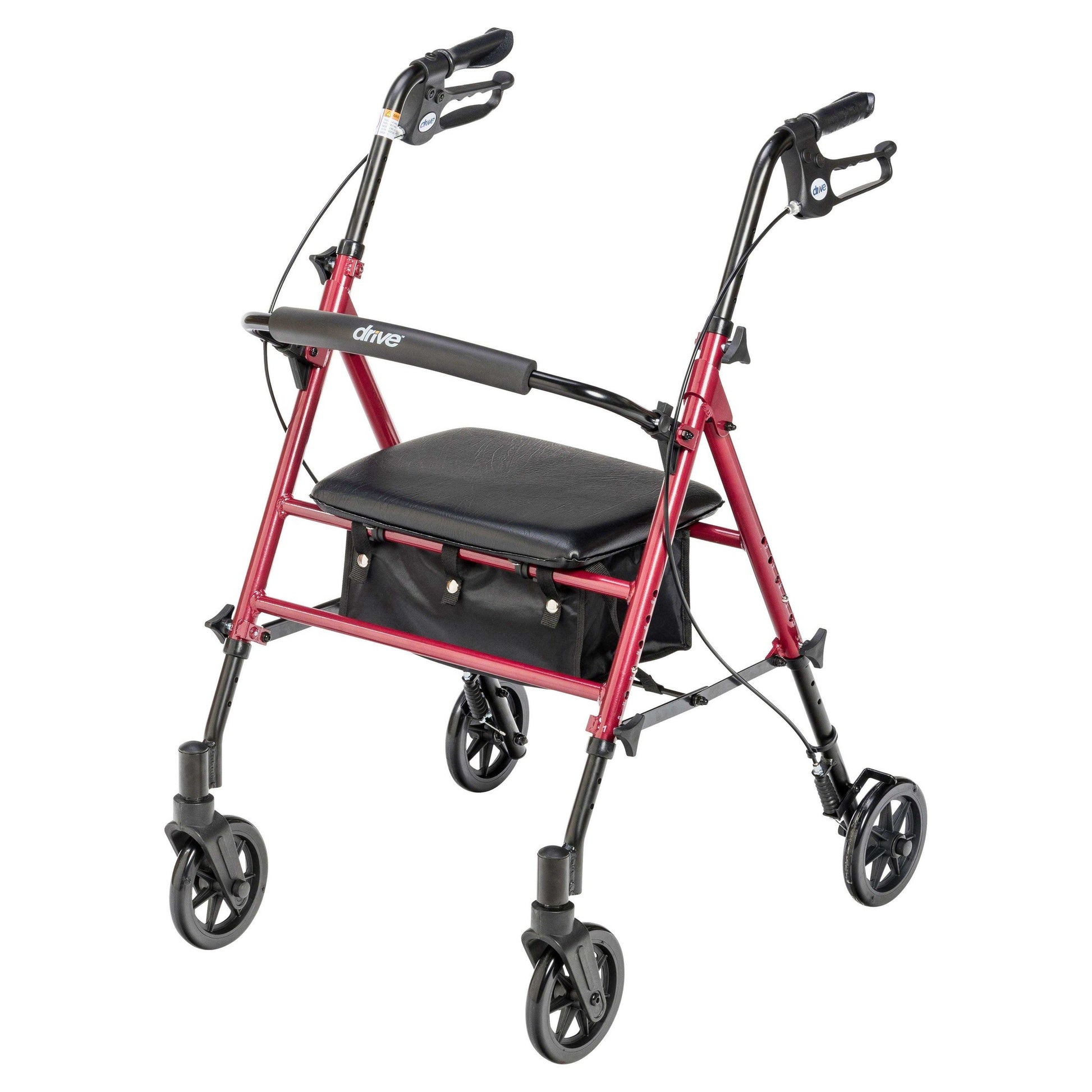 Drive Medical Adjustable Height Rollator Rolling Walker with 6" Wheels - Shop Home Med