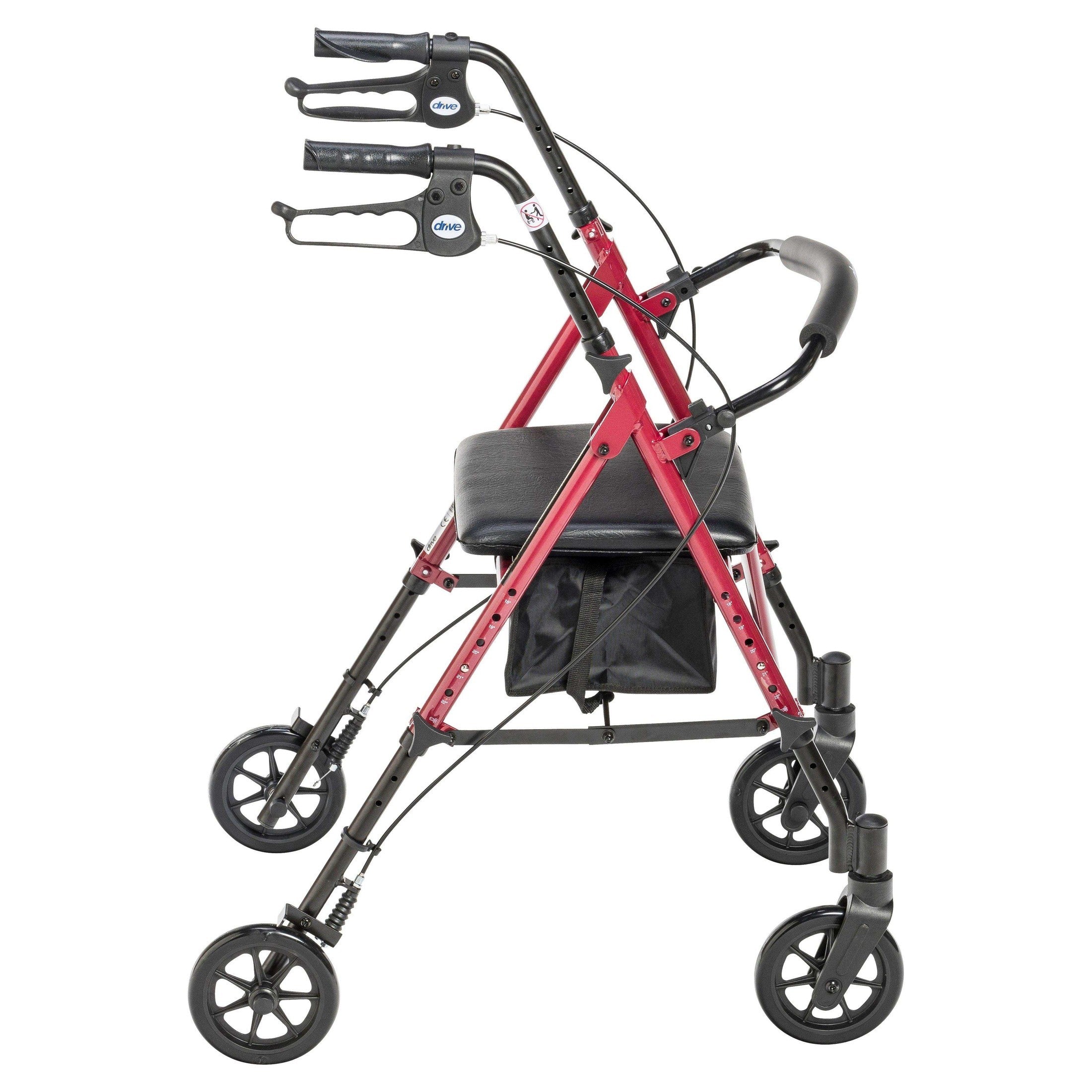 Drive Medical Adjustable Height Rollator Rolling Walker with 6" Wheels - Shop Home Med