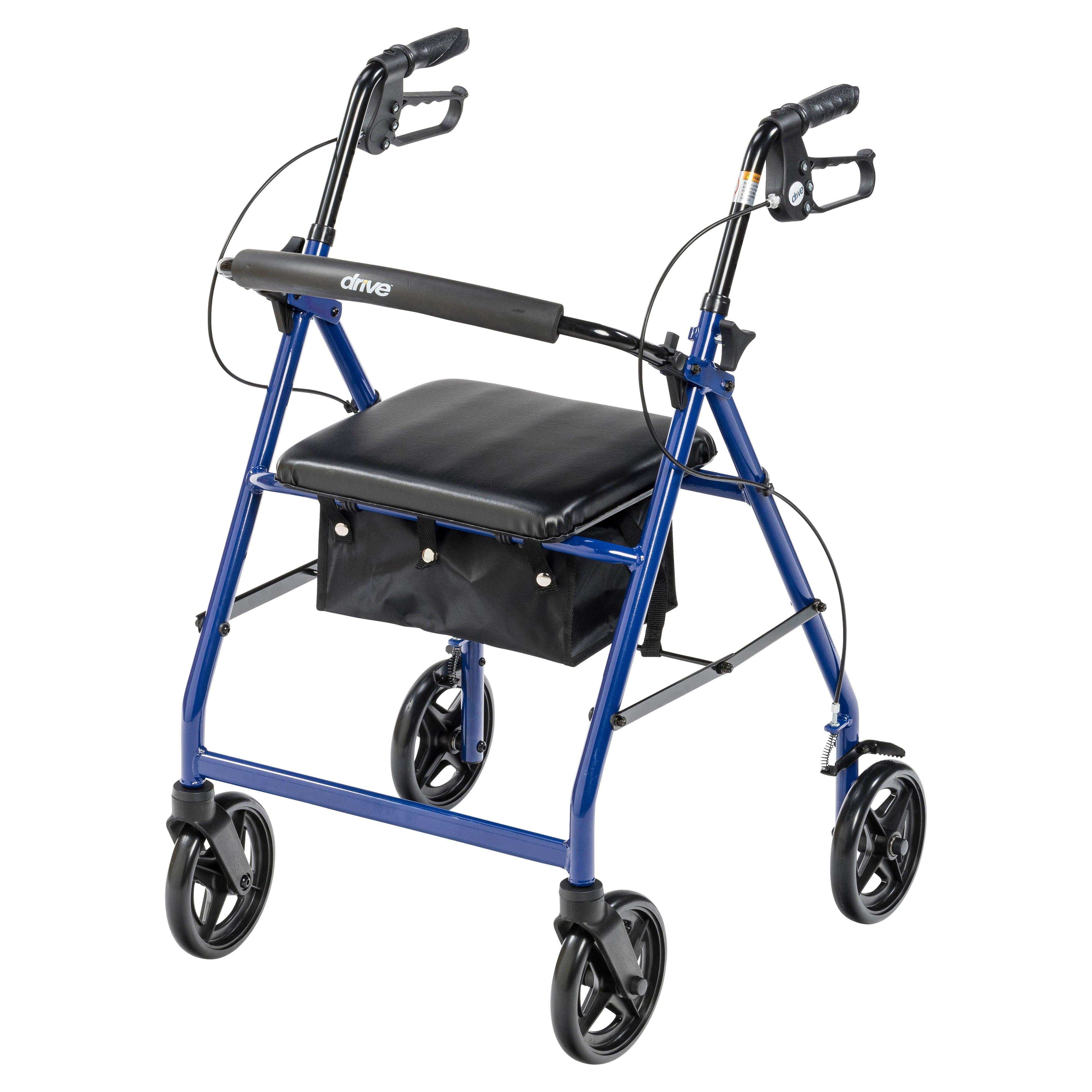 Drive Medical Aluminum Rollator Rolling Walker with Fold Up and Removable Back Support and Padded Seat - Shop Home Med