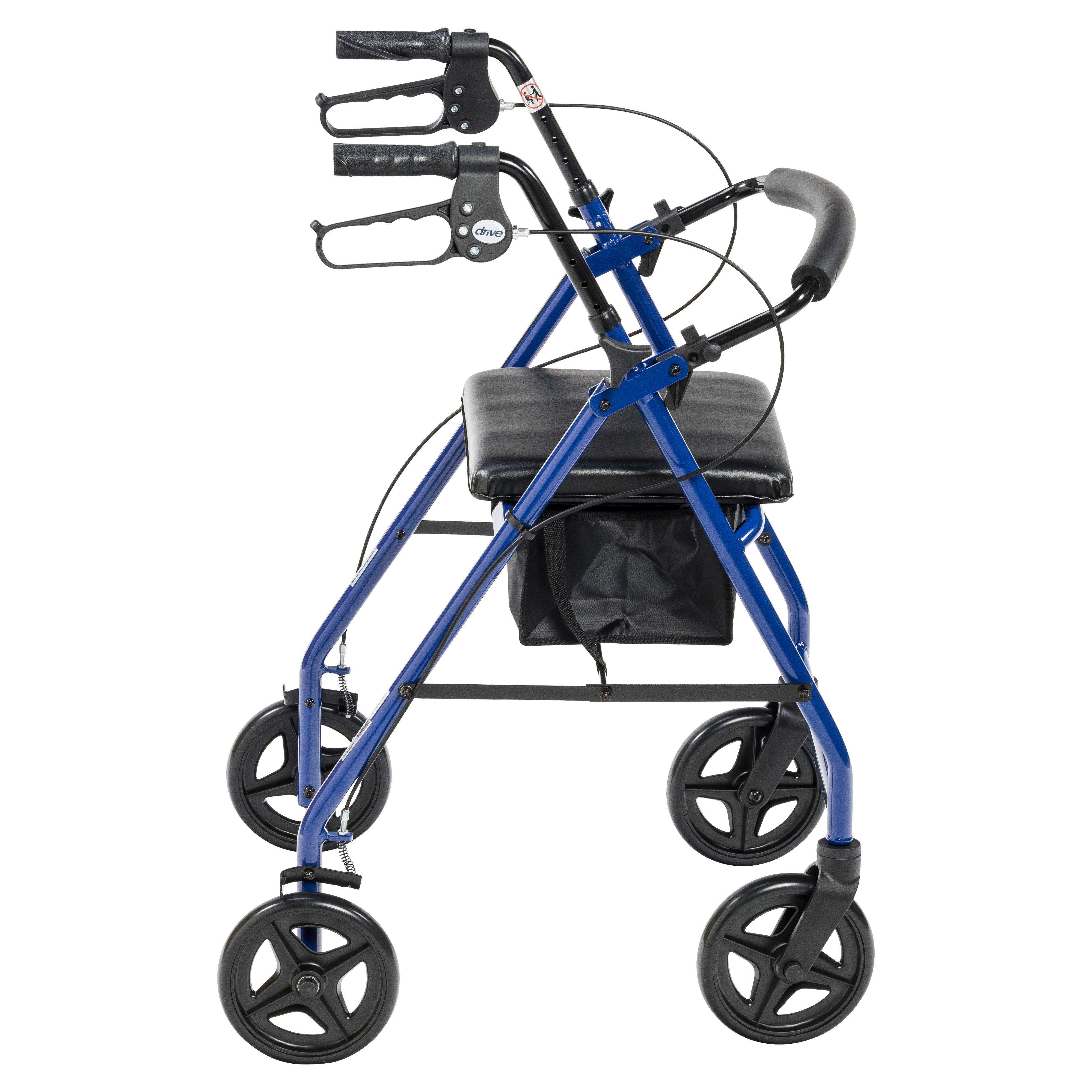 Drive Medical Aluminum Rollator Rolling Walker with Fold Up and Removable Back Support and Padded Seat - Shop Home Med