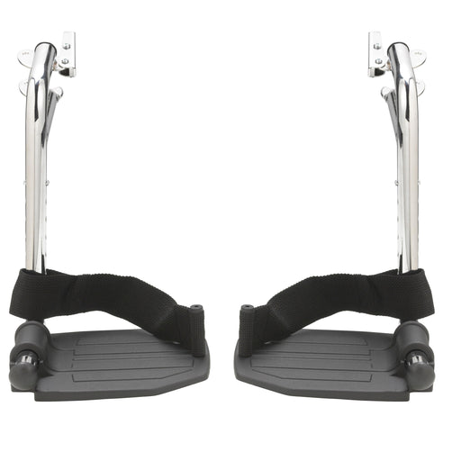 Drive Medical Chrome Swing Away Footrests with Aluminum Footplates - 1 Pair - Shop Home Med
