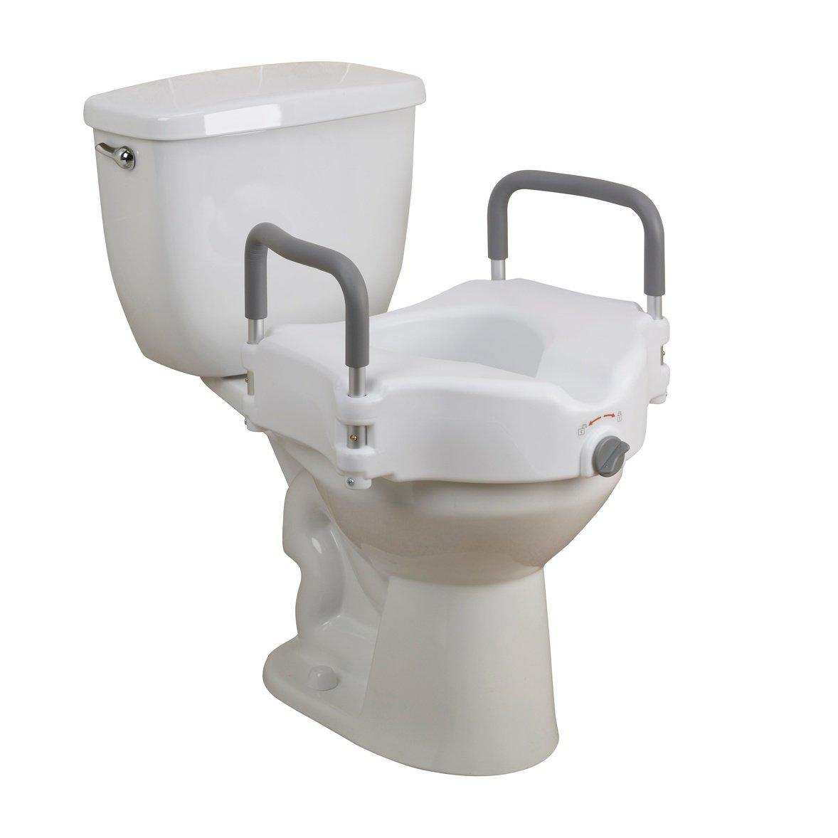 Drive Medical Elevated Raised Toilet Seat with Removable Padded Arms - Shop Home Med