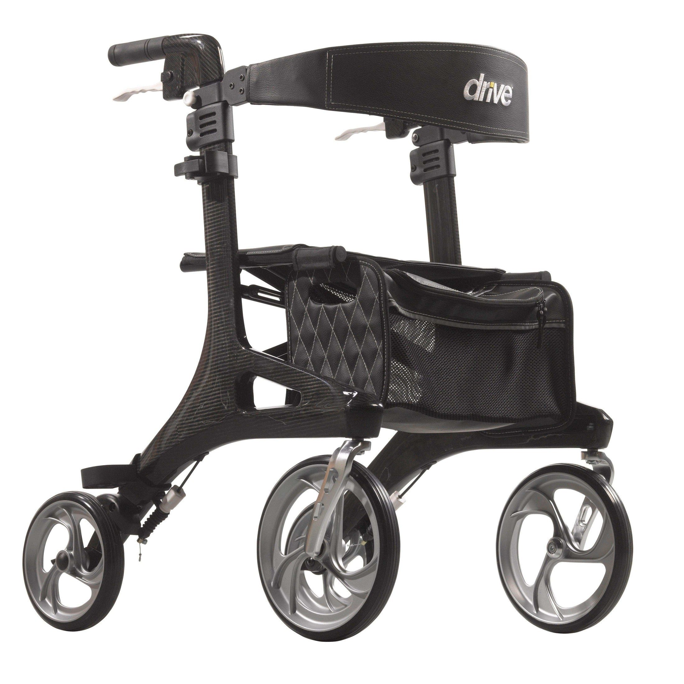 Drive Medical Nitro Elite CF Carbon Fiber Rollator Rolling Walker - Black - Shop Home Med