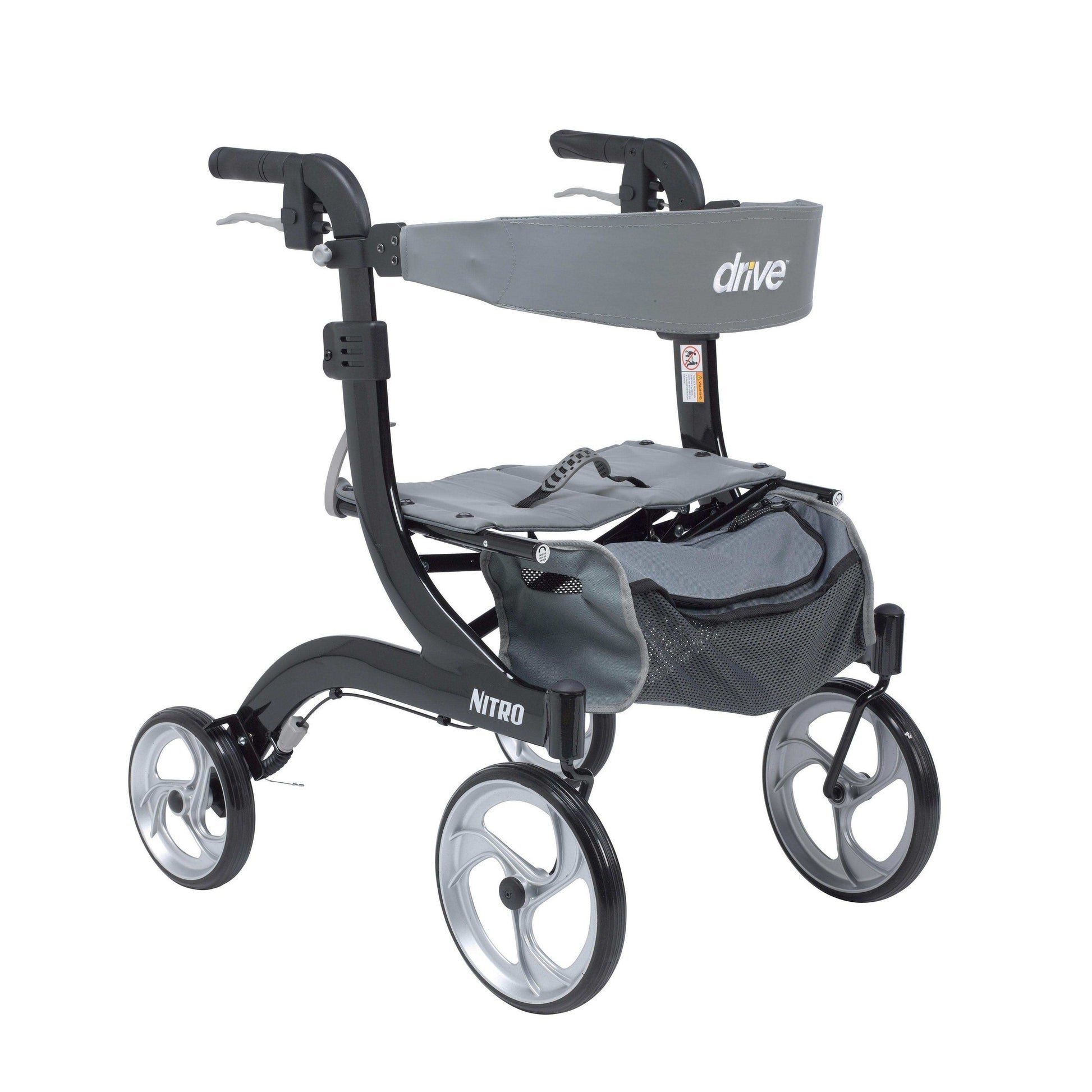 Drive Medical Nitro Euro Style Rollator Rolling Walker Hemi Height - Black - Shop Home Med