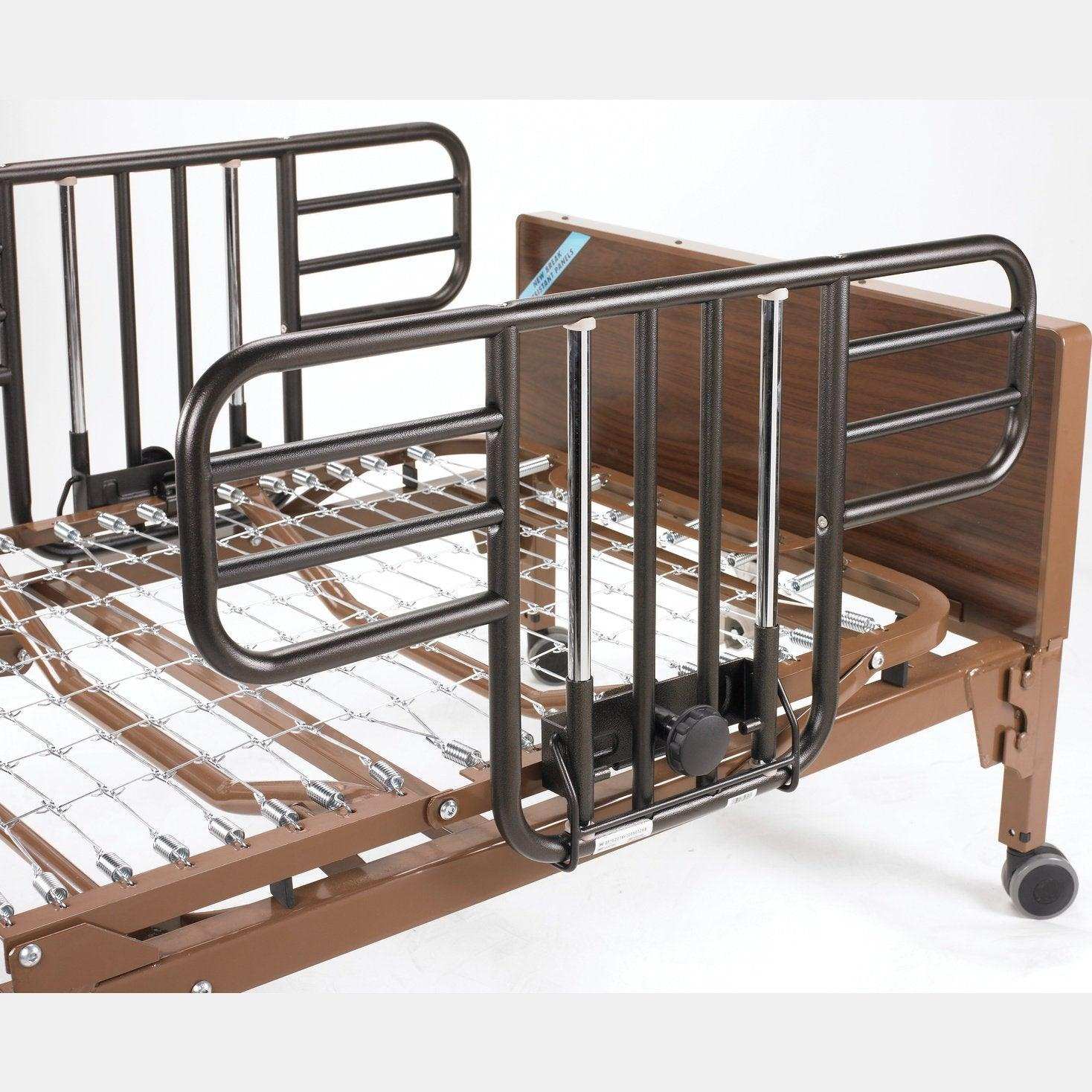 Drive Medical No Gap Half Length Side Bed Rails with Brown Vein Finish - 1 Pair - Shop Home Med