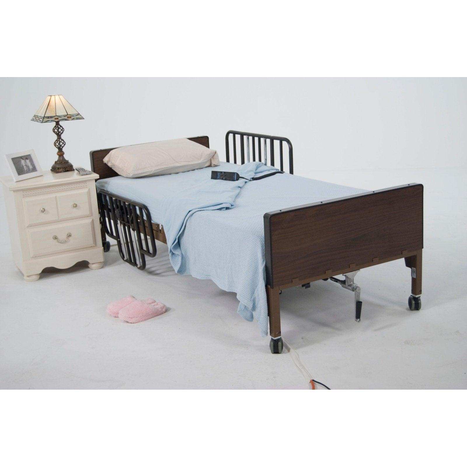 Drive Medical No Gap Half Length Side Bed Rails with Brown Vein Finish - 1 Pair - Shop Home Med