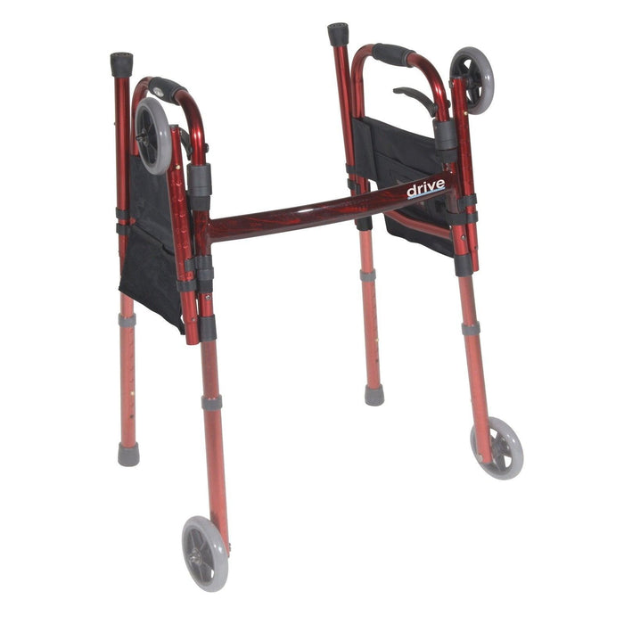 Drive Medical Portable Folding Travel Walker with 5" Wheels and Fold up Legs - Shop Home Med