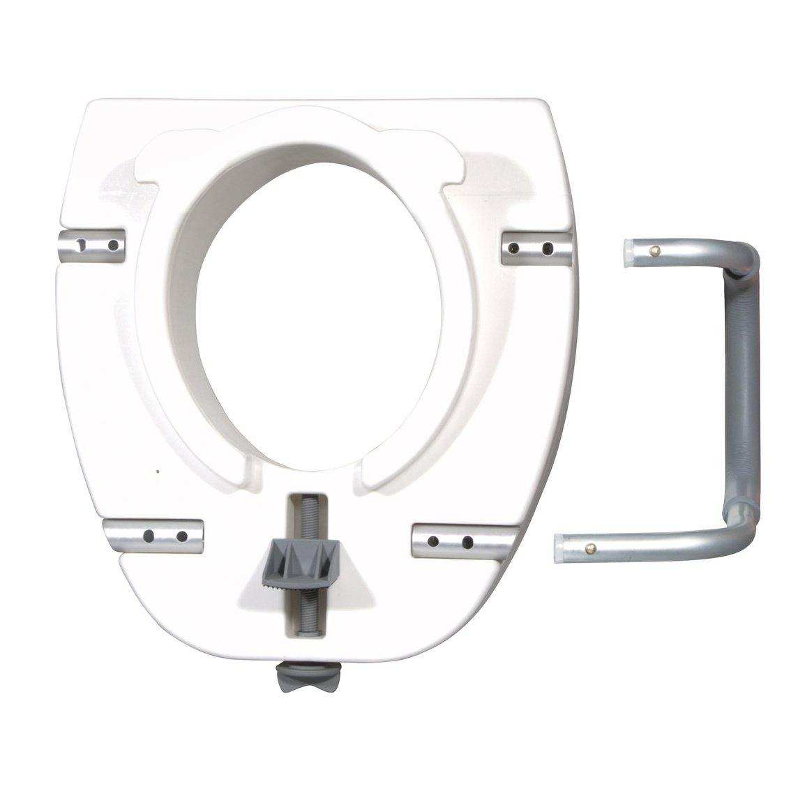 Drive Medical Premium Plastic Raised Toilet Seat with Lock and Padded Armrests, Elongated - Shop Home Med