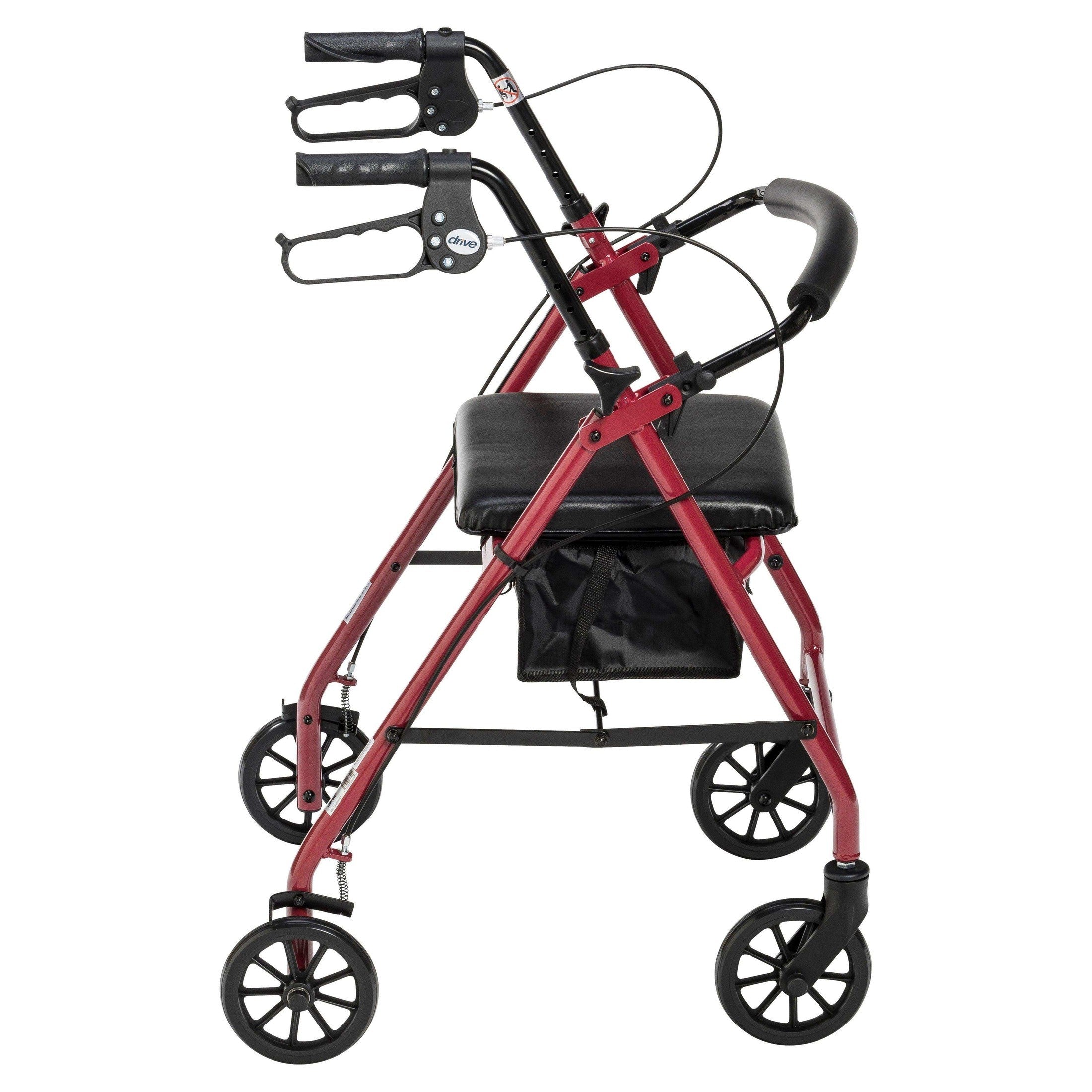 Drive Medical Rollator Rolling Walker with 6" Wheels, Fold Up Removable Back Support and Padded Seat - Shop Home Med