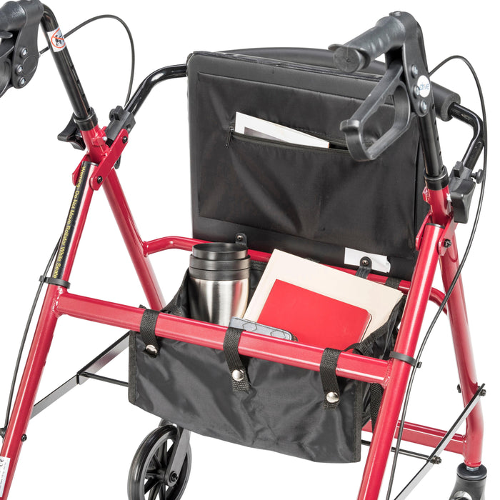 Drive Medical Rollator Rolling Walker with 6" Wheels, Fold Up Removable Back Support and Padded Seat - Shop Home Med
