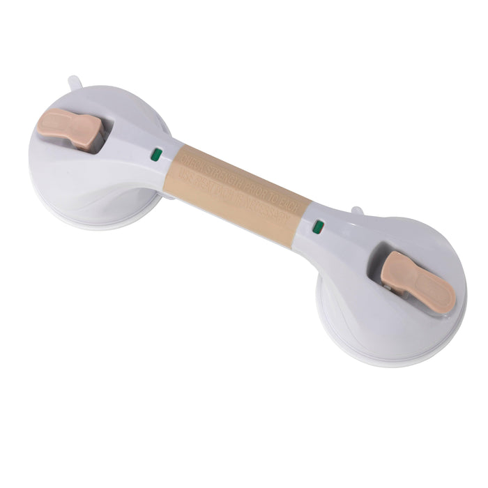 Drive Medical Suction Cup Grab Bar, 12" - White and Beige - Shop Home Med
