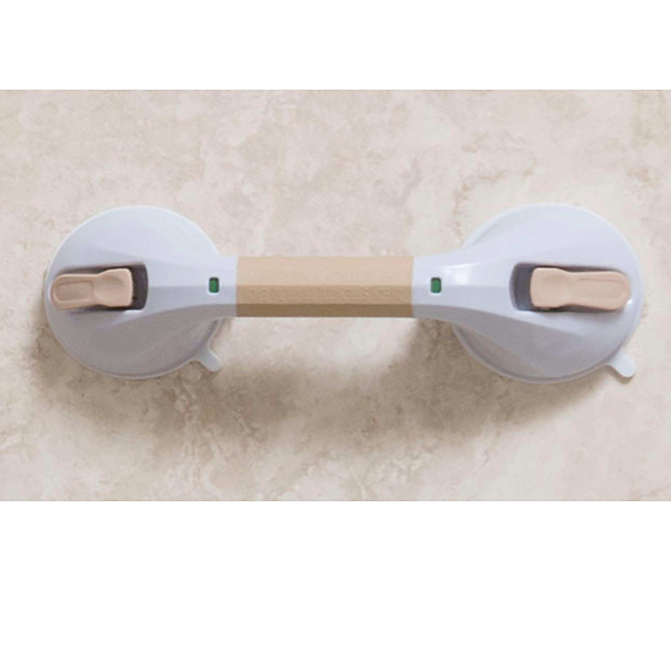 Drive Medical Suction Cup Grab Bar, 12" - White and Beige - Shop Home Med