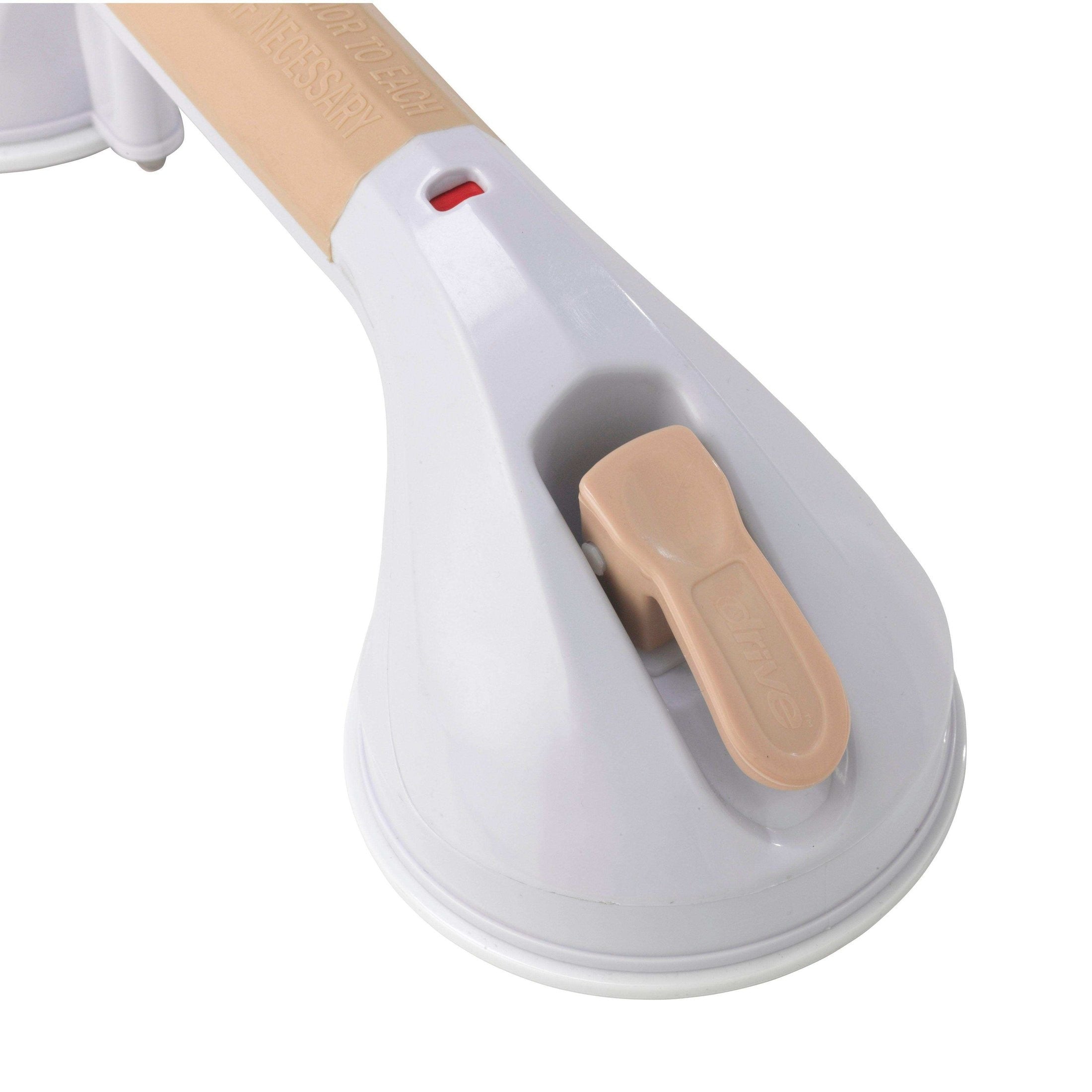 Drive Medical Suction Cup Grab Bar, 12" - White and Beige - Shop Home Med