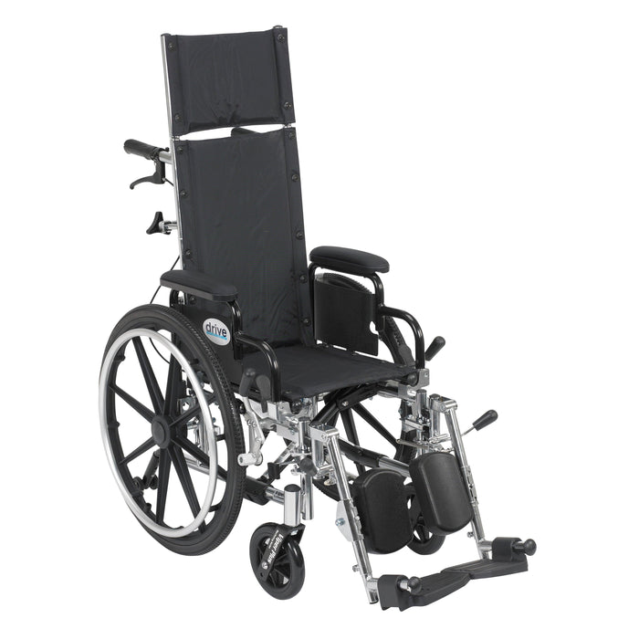 Drive Medical Viper Plus Light Weight Reclining Wheelchair with Elevating Leg rest and Flip Back Detachable Arms - Shop Home Med