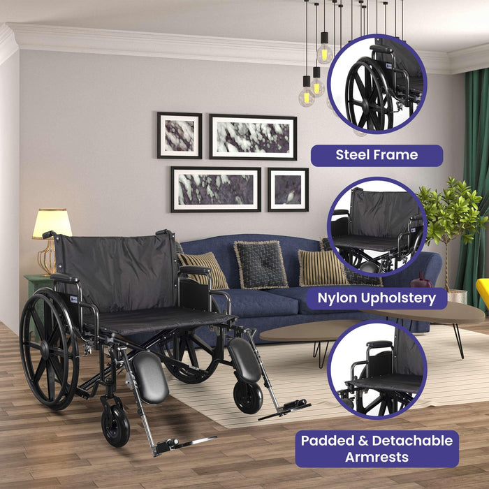 Medacure Ultra Wide Bariatric Wheelchair - 700 lb. Weight Capacity - Shop Home Med