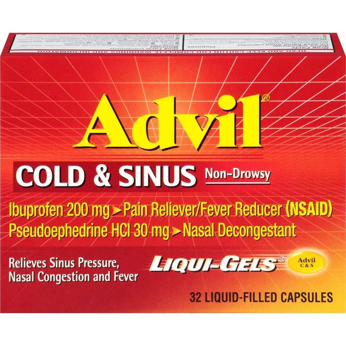 Advil Cold & Sinus Non-Drowsy Pain Reliever Liqui-Gels - 32 Count