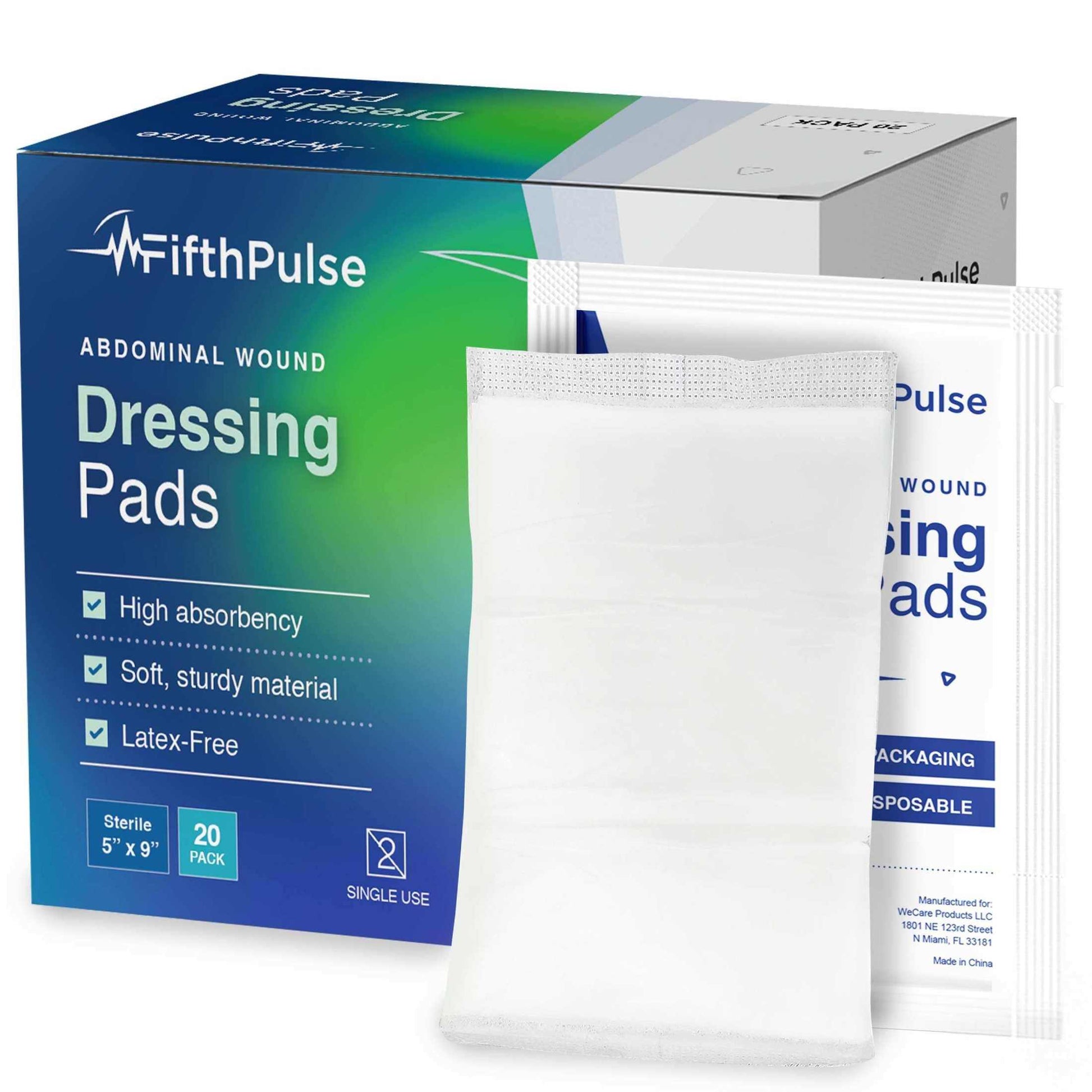FifthPulse Abdominal Wound Dressing -5"x9" Sterile - Pads 20 Pack - Shop Home Med