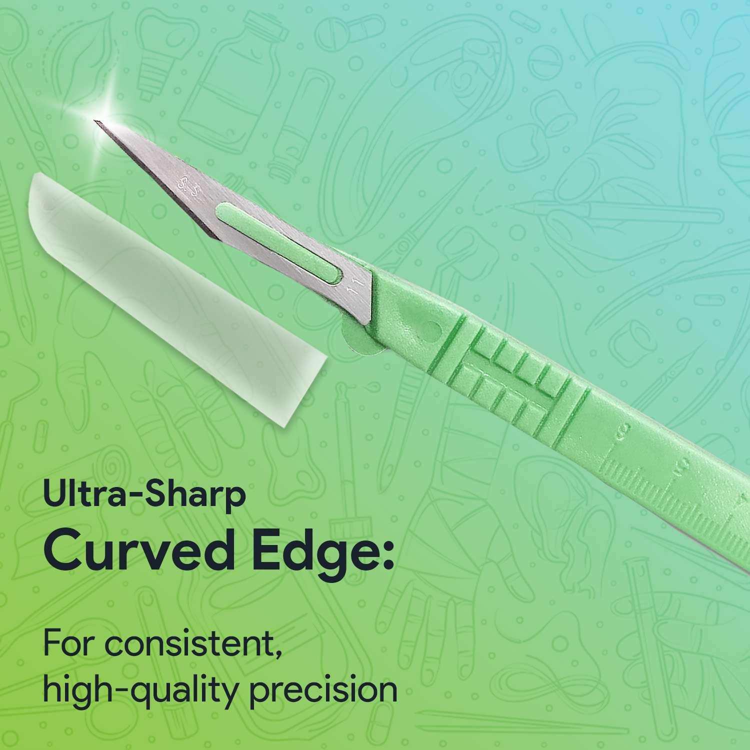 FifthPulse Disposable Scalpel Knife - #11 - Individually Wrapped Sterile Scalpel Blades - Shop Home Med