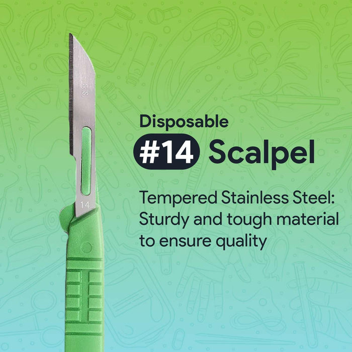 FifthPulse’s Disposable Scalpel Knife #14 - Individually Wrapped Sterile Scalpel Blades - Shop Home Med