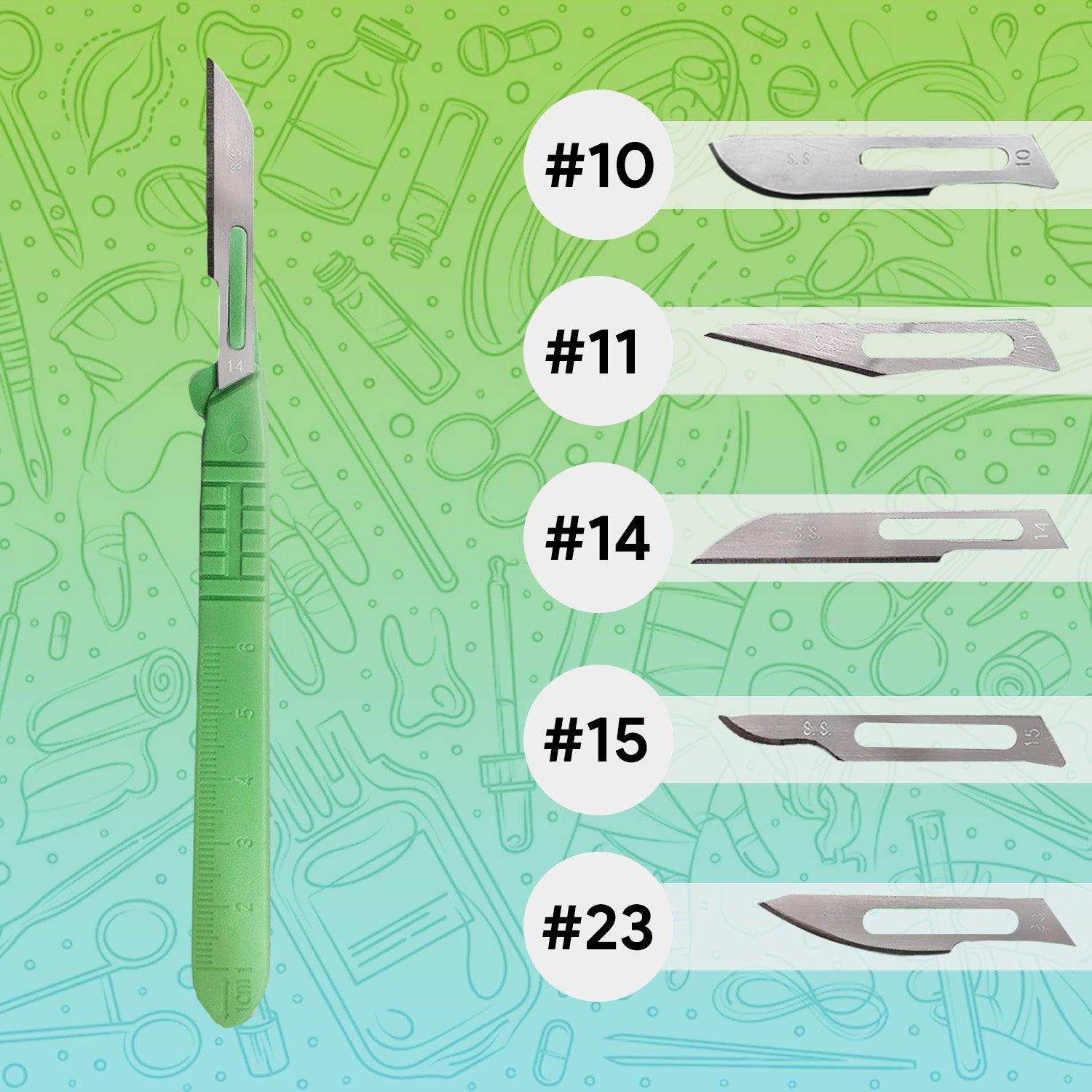 FifthPulse’s Disposable Scalpel Knife #14 - Individually Wrapped Sterile Scalpel Blades - Shop Home Med