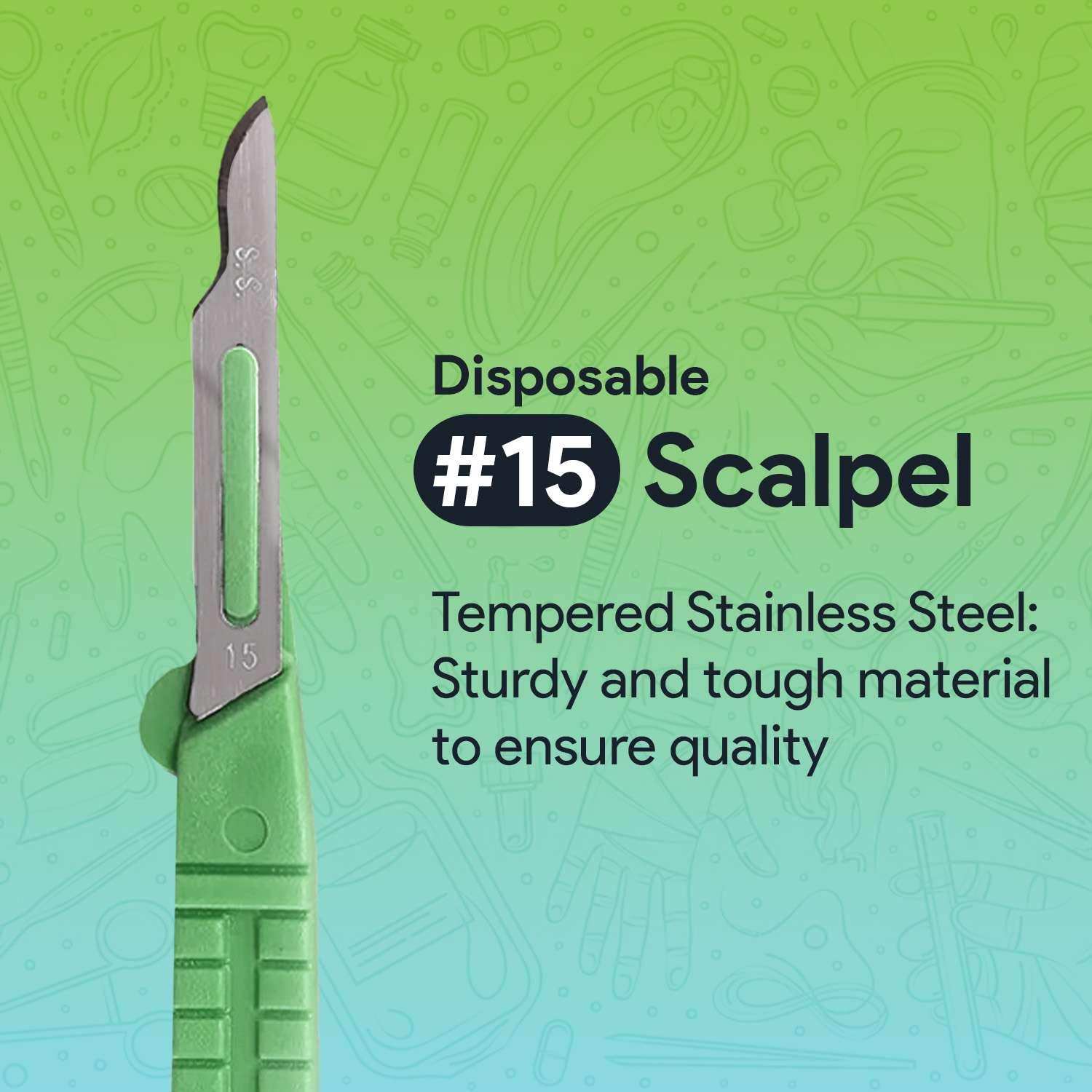 FifthPulse’s Disposable Scalpel Knife #15 - Individually Wrapped Sterile Scalpel Blades - Shop Home Med