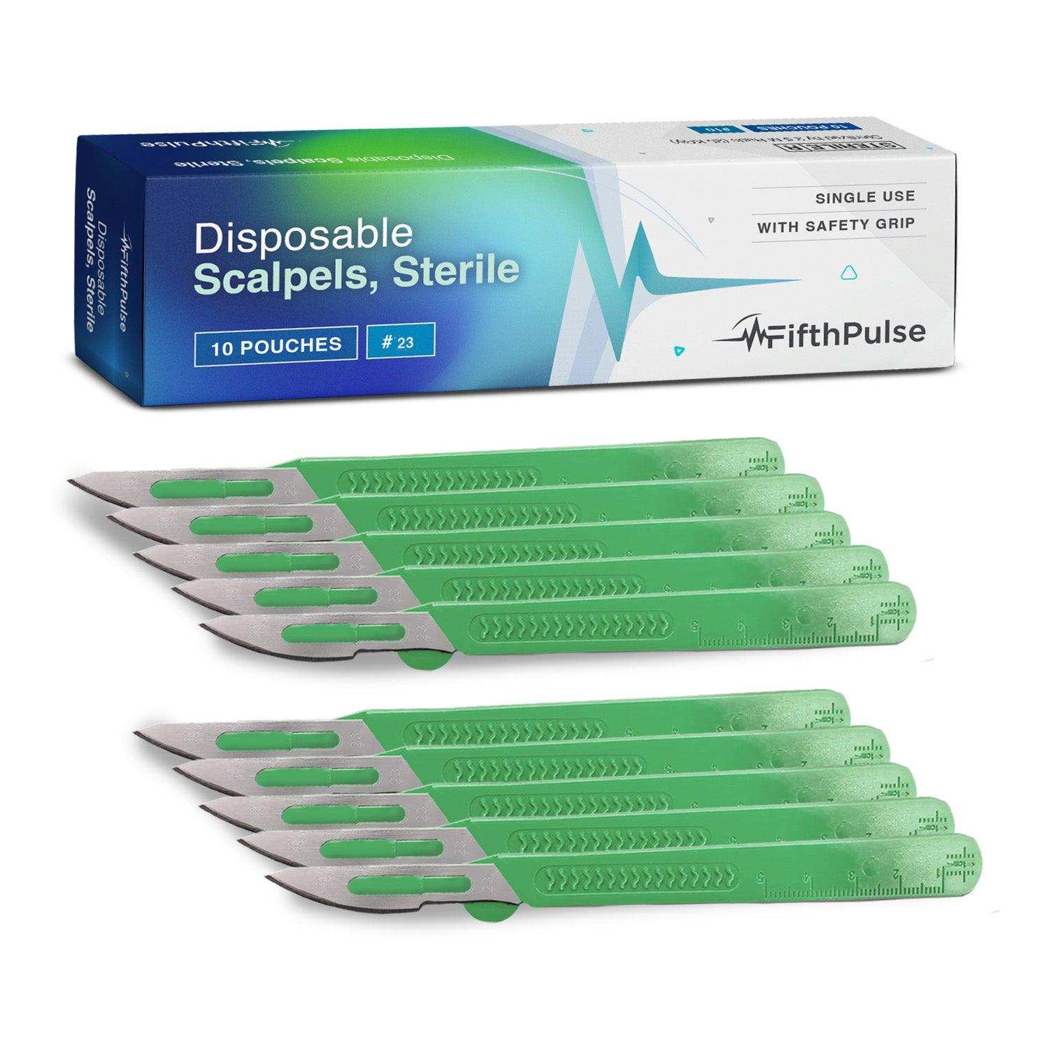 FifthPulse’s Disposable Scalpel Knife #23 - Individually Wrapped Sterile Scalpel Blades - Shop Home Med