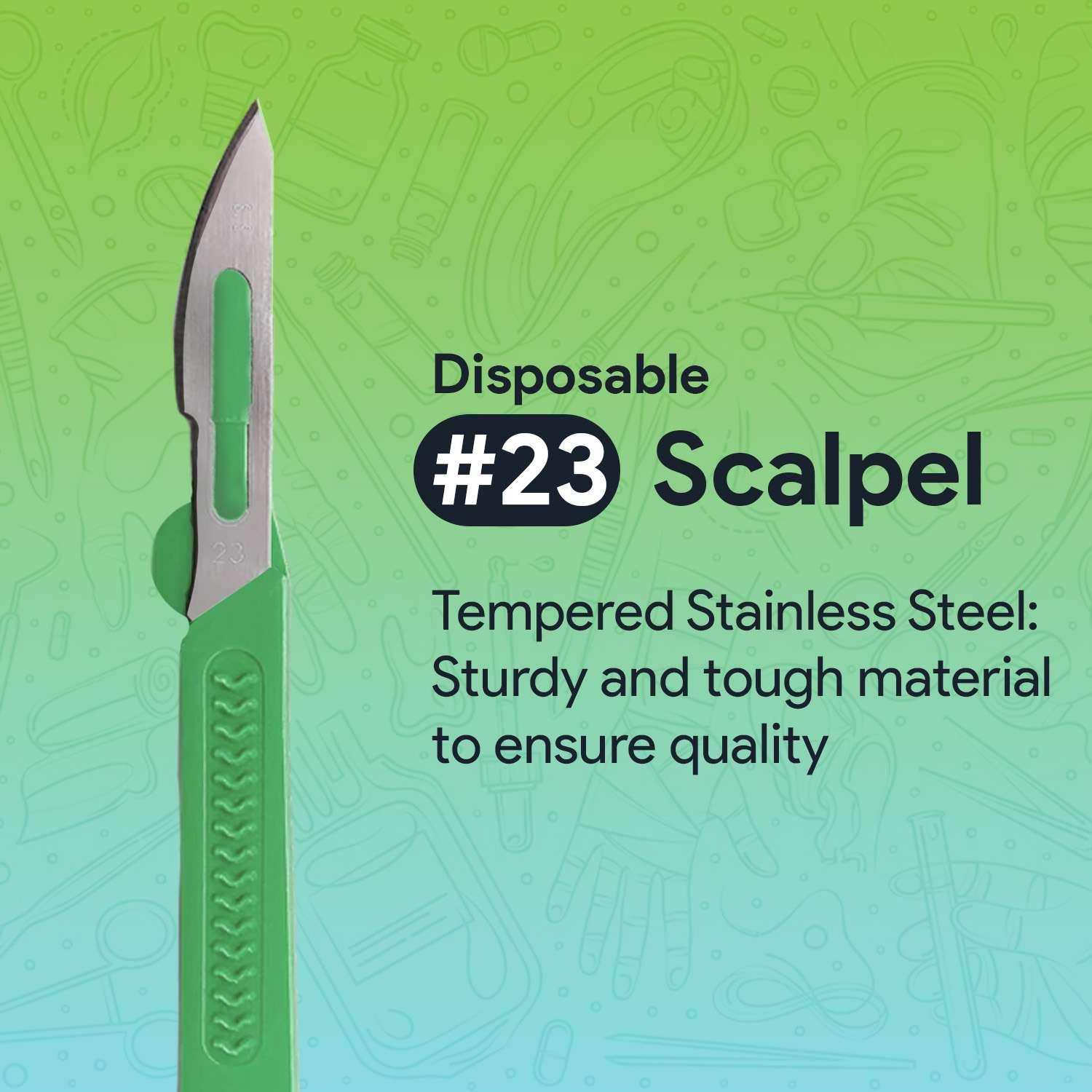 FifthPulse’s Disposable Scalpel Knife #23 - Individually Wrapped Sterile Scalpel Blades - Shop Home Med