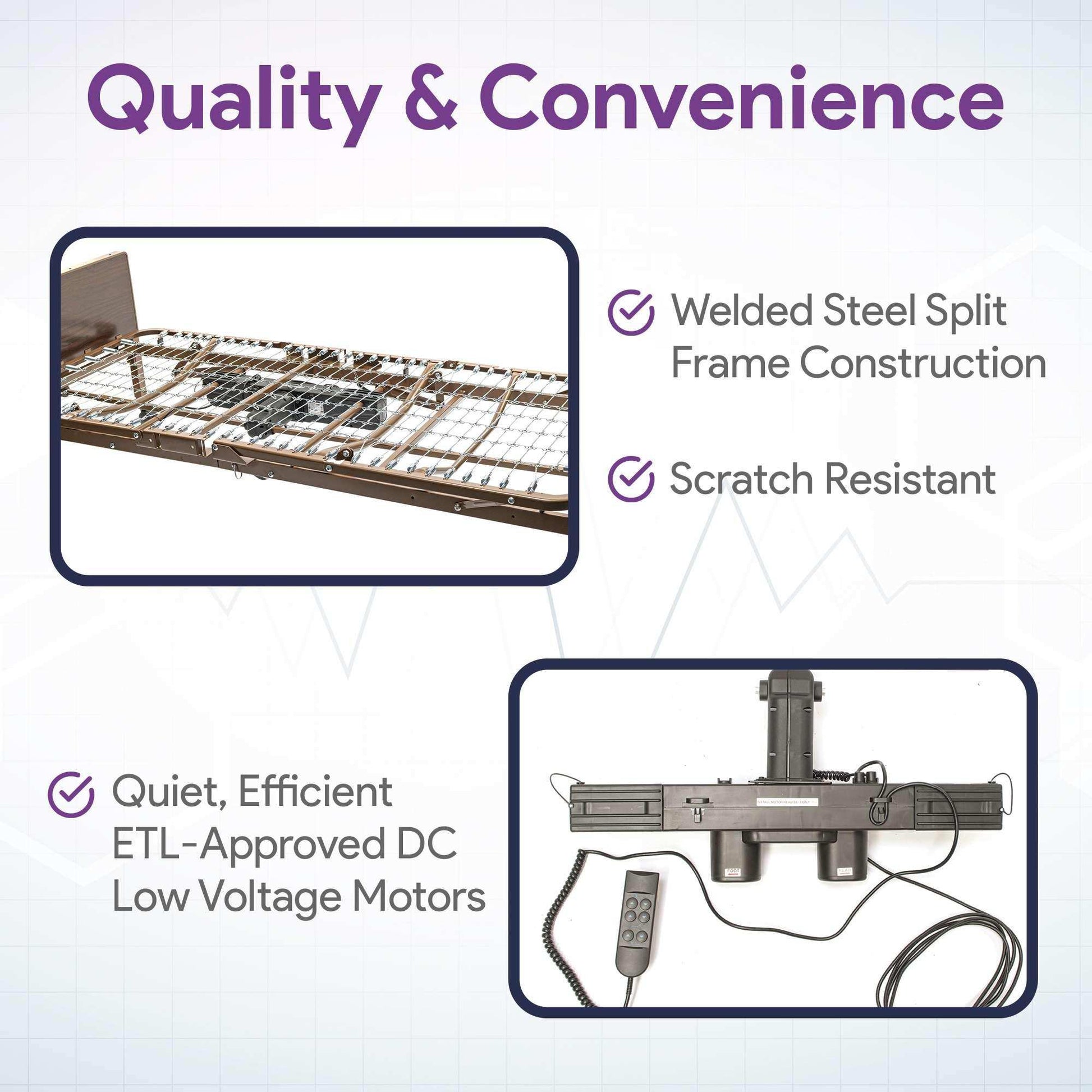 Full Electric Hospital Bed - Foam Mattress - Full Rails - 36x80 Adjustable Height - Shop Home Med