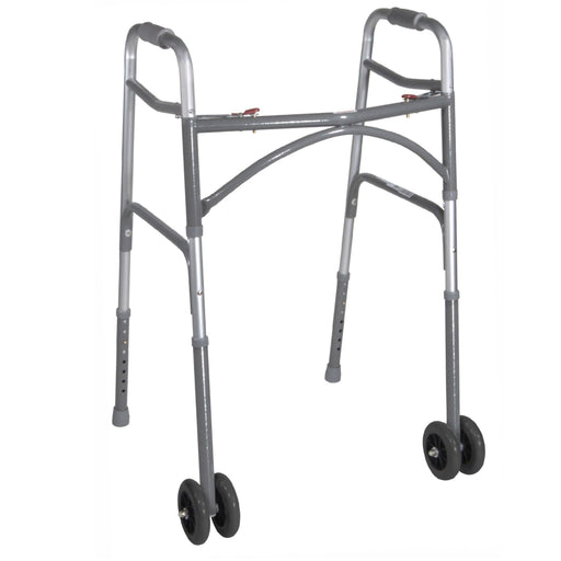 Heavy Duty Bariatric Two Button Walker with Wheels - Shop Home Med