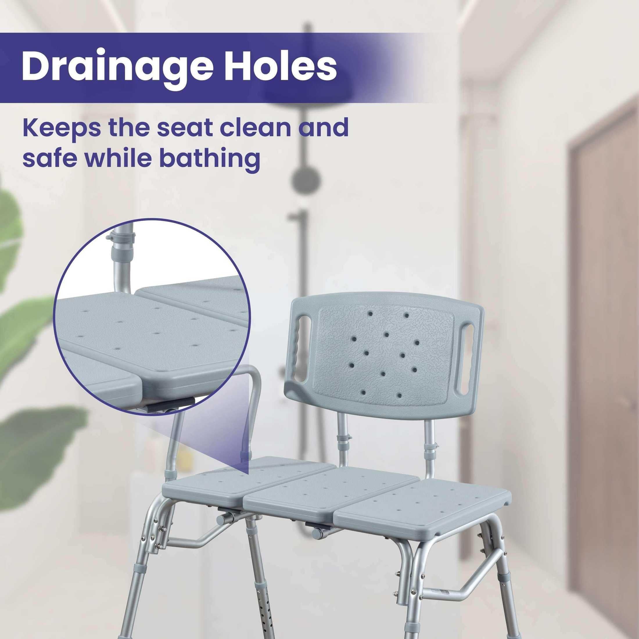 Medacure Bariatric Transfer Bench Shower Chair for Bathtub - 500 lb - Shop Home Med