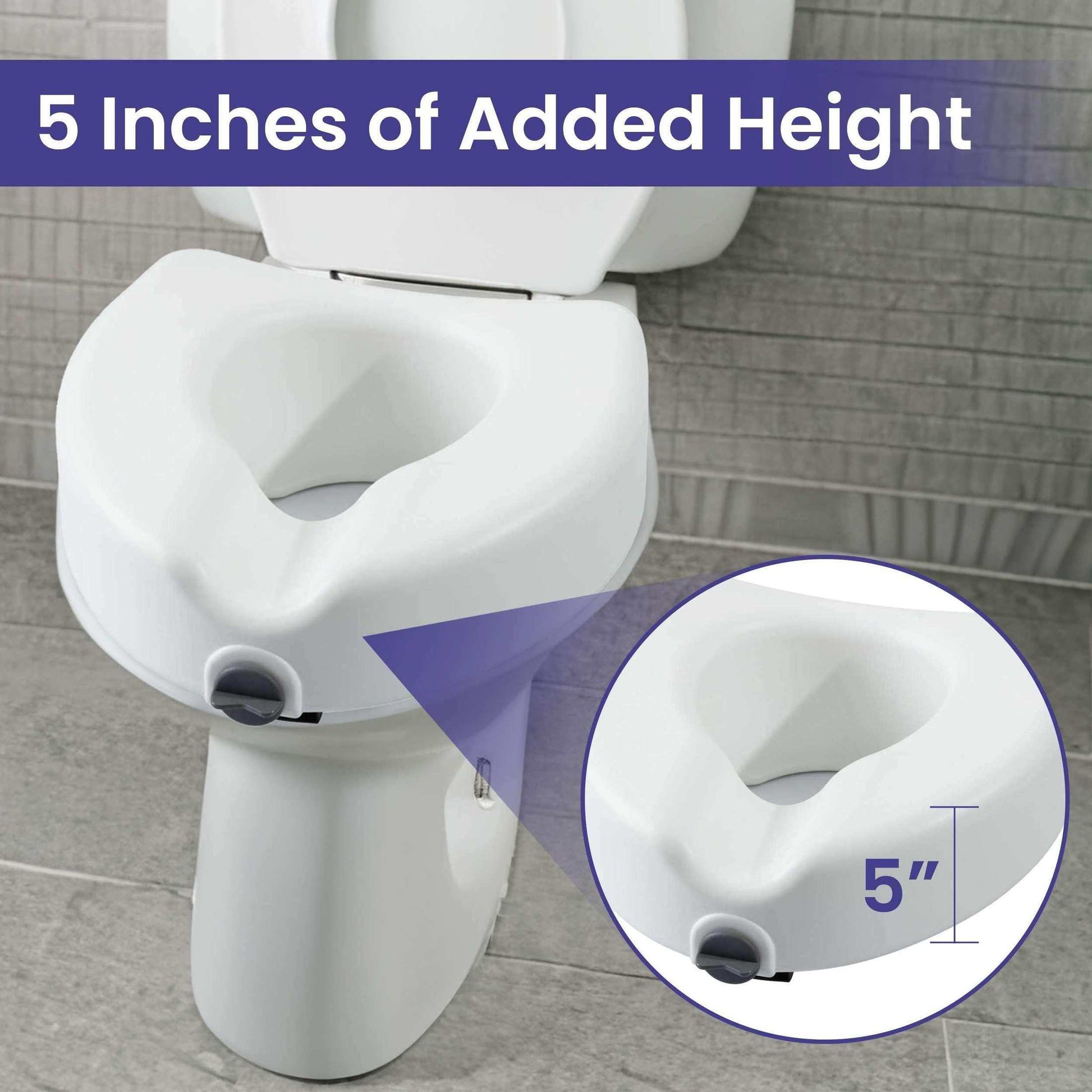 Medacure Locking Toilet Seat - Raised Toilet Seat Riser for Seniors - Shop Home Med