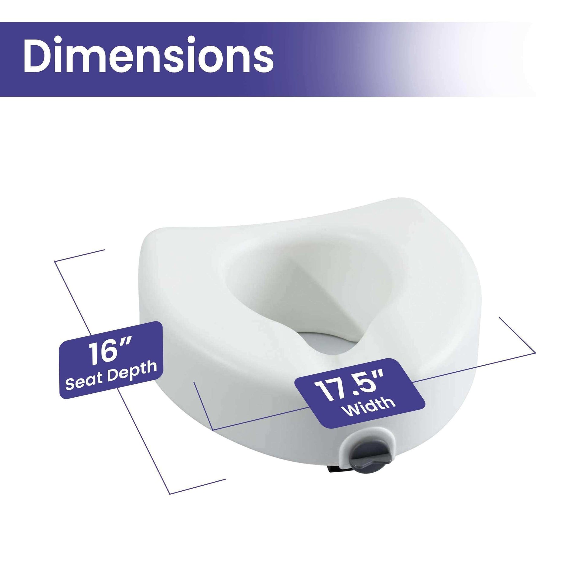 Medacure Locking Toilet Seat - Raised Toilet Seat Riser for Seniors - Shop Home Med