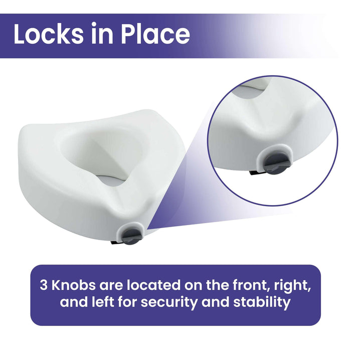 Medacure Locking Toilet Seat - Raised Toilet Seat Riser for Seniors - Shop Home Med