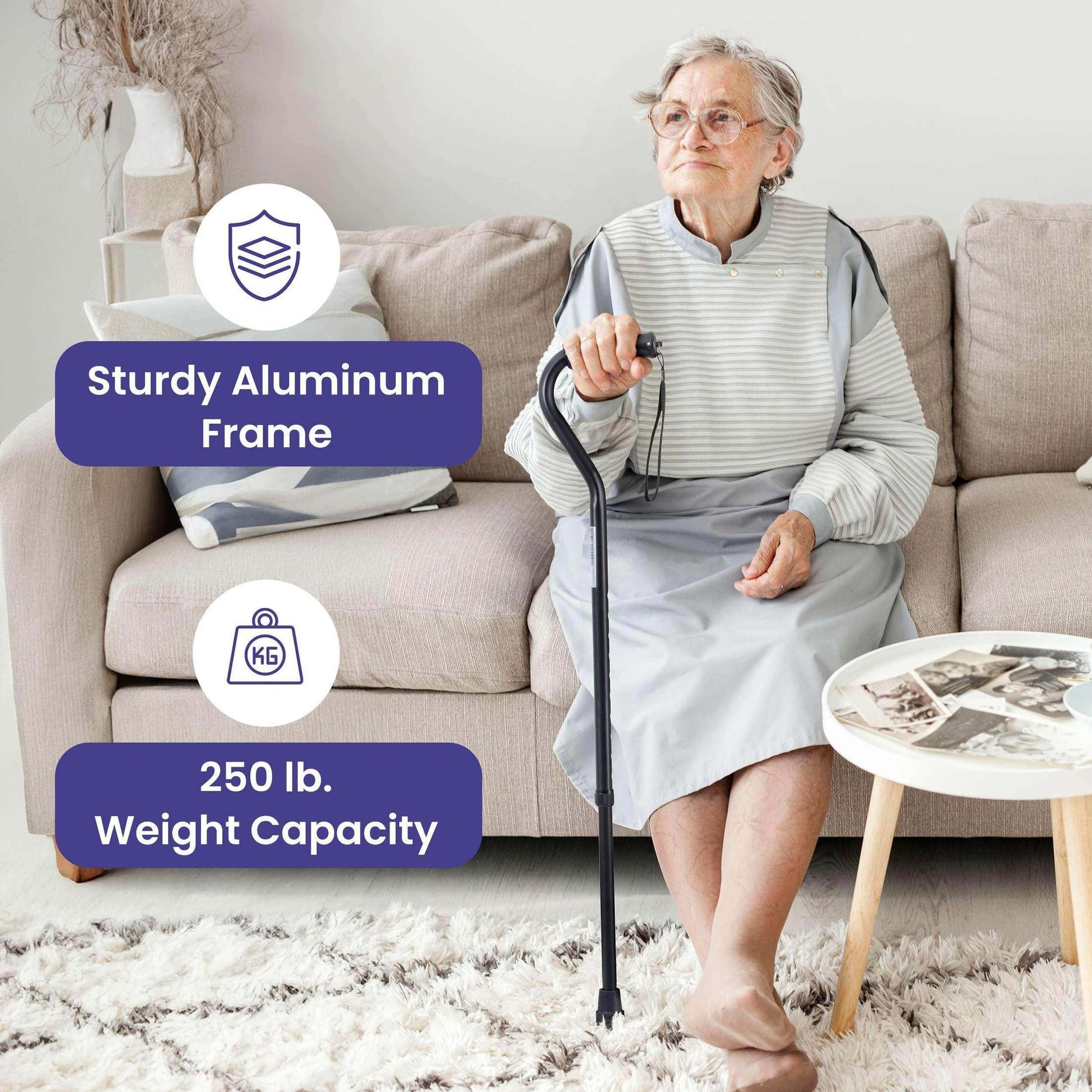 Medacure Walking Cane Black Aluminum Frame with Offset Handle - 6 Canes per Case - Shop Home Med